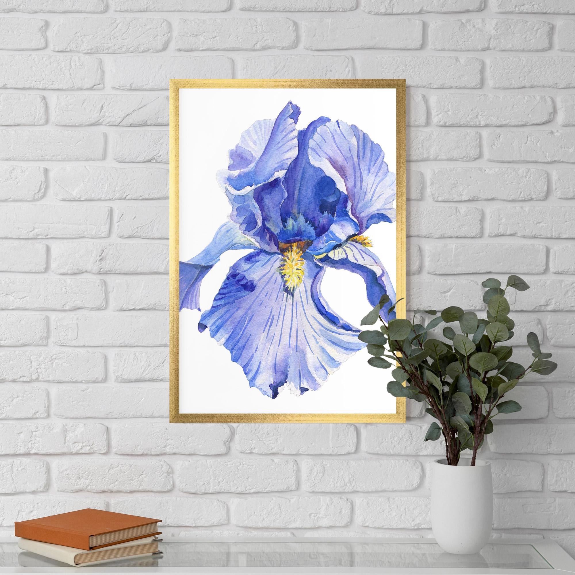 Keretezett Poszter Purple Iris On White mockup 5