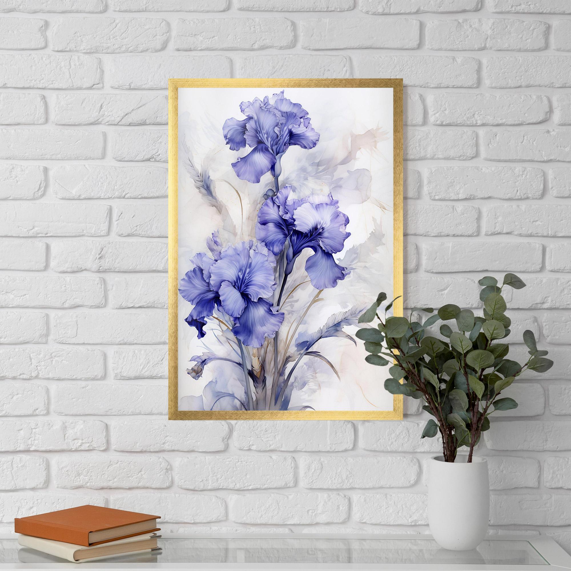 Keretezett Poszter Purple Iris Painting mockup 5
