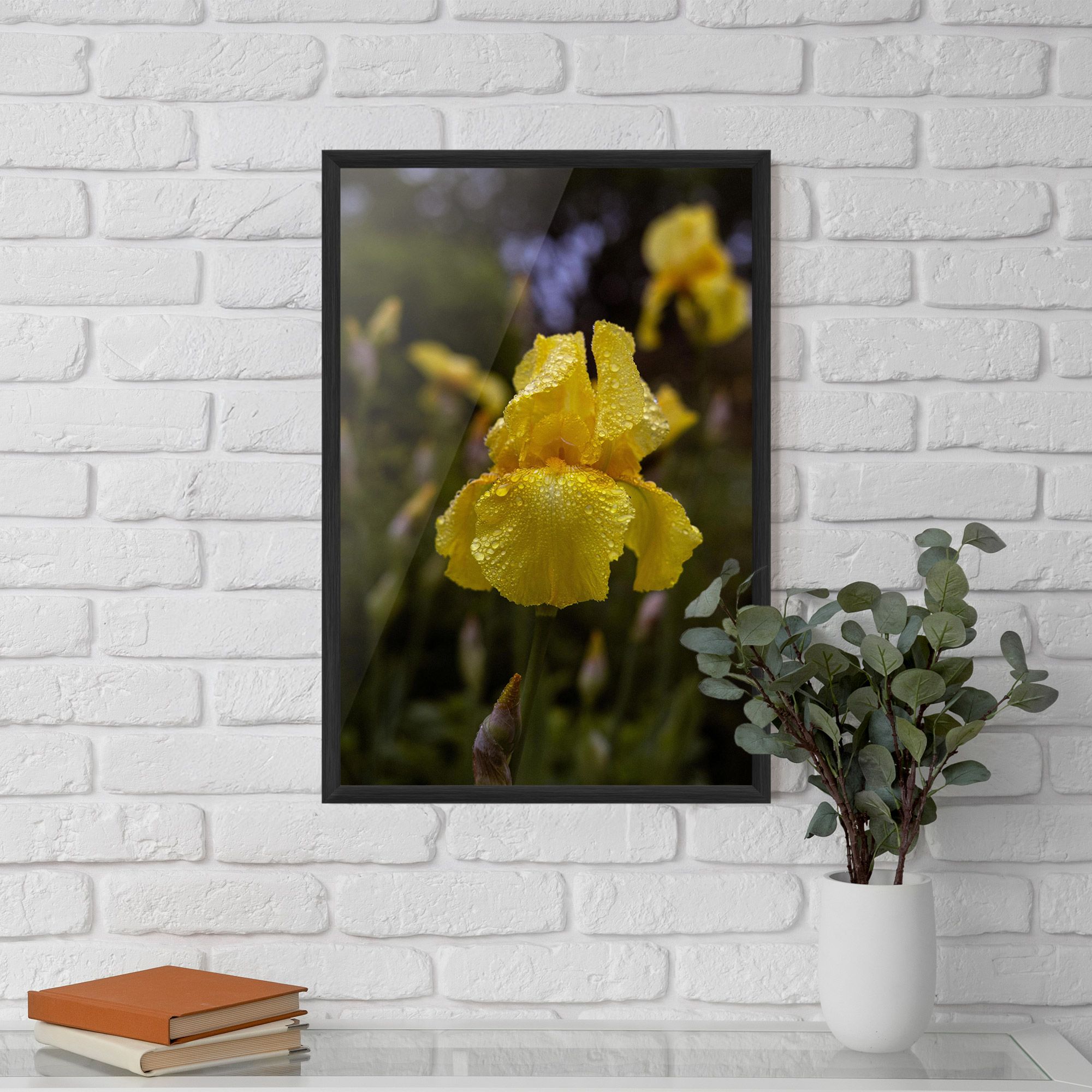 Yellow Iris After Rain mockup 5