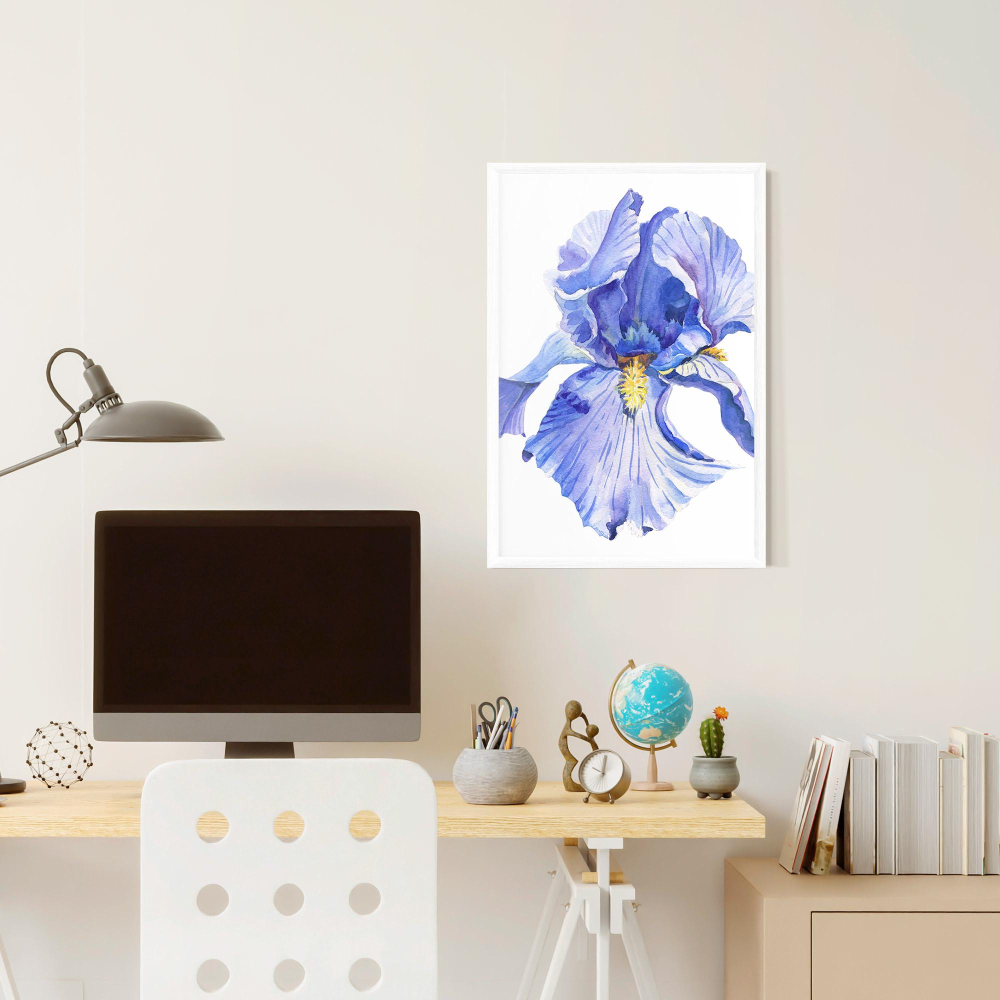 Keretezett Poszter Purple Iris On White mockup 6