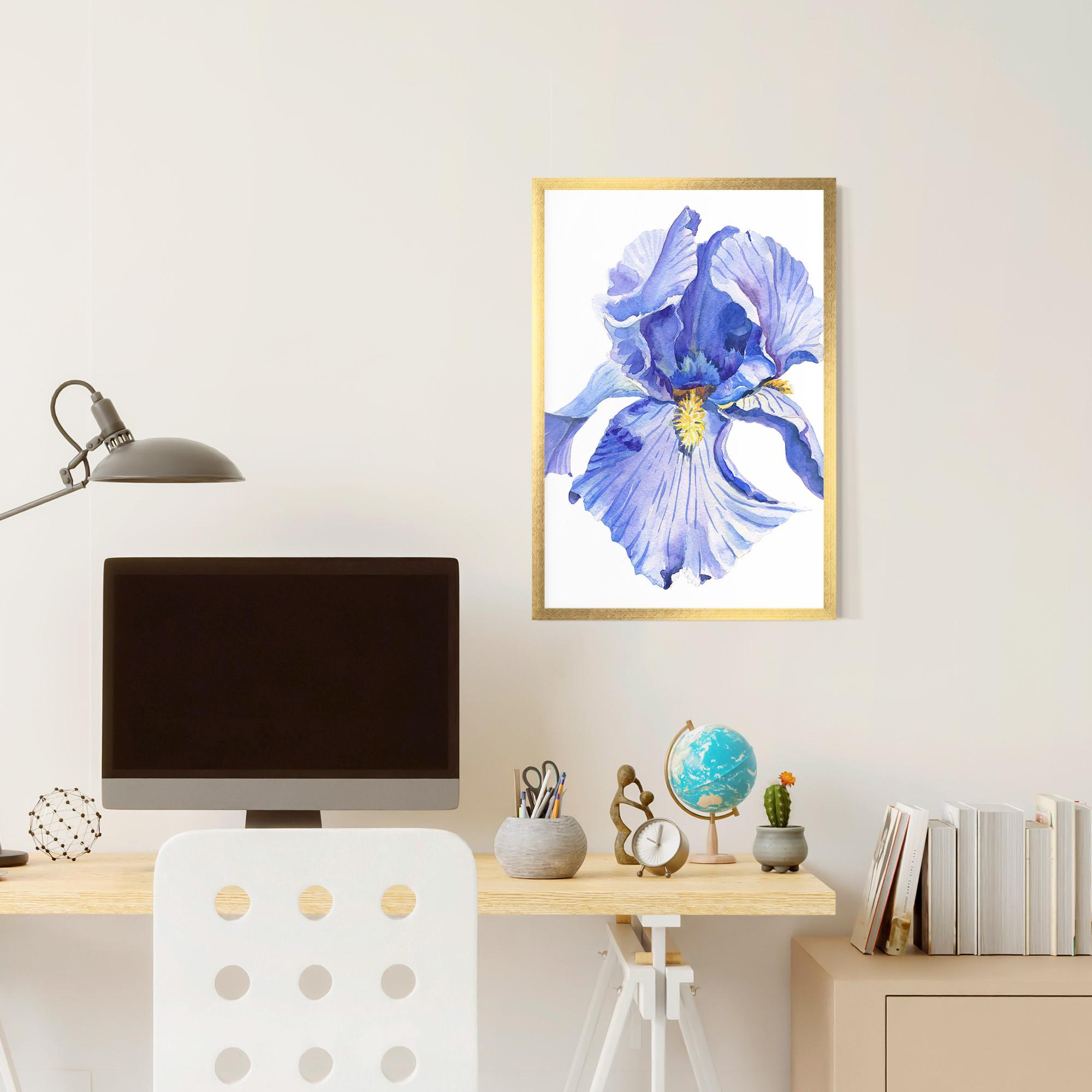 Keretezett Poszter Purple Iris On White mockup 6