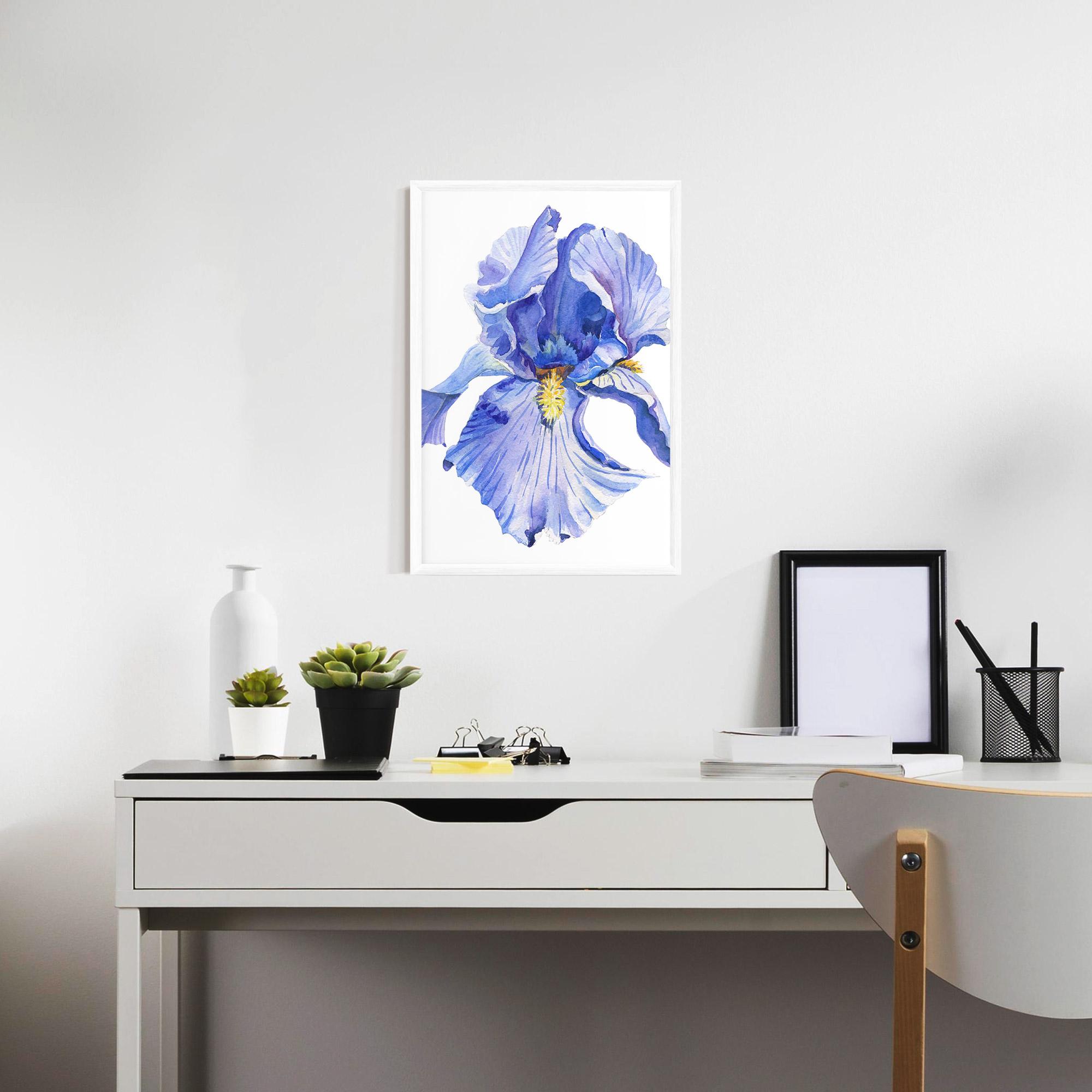 Keretezett Poszter Purple Iris On White mockup 7