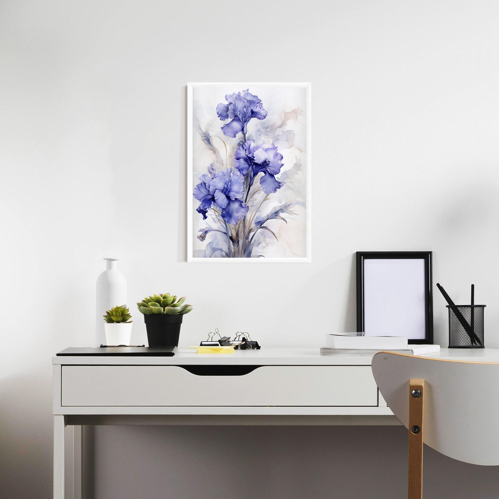 Keretezett Poszter Purple Iris Painting mockup 7