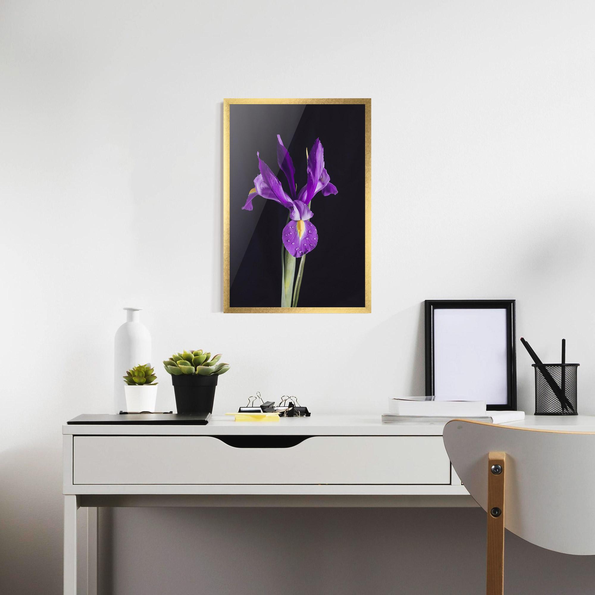 Keretezett Poszter Fresh Purple Iris mockup 7