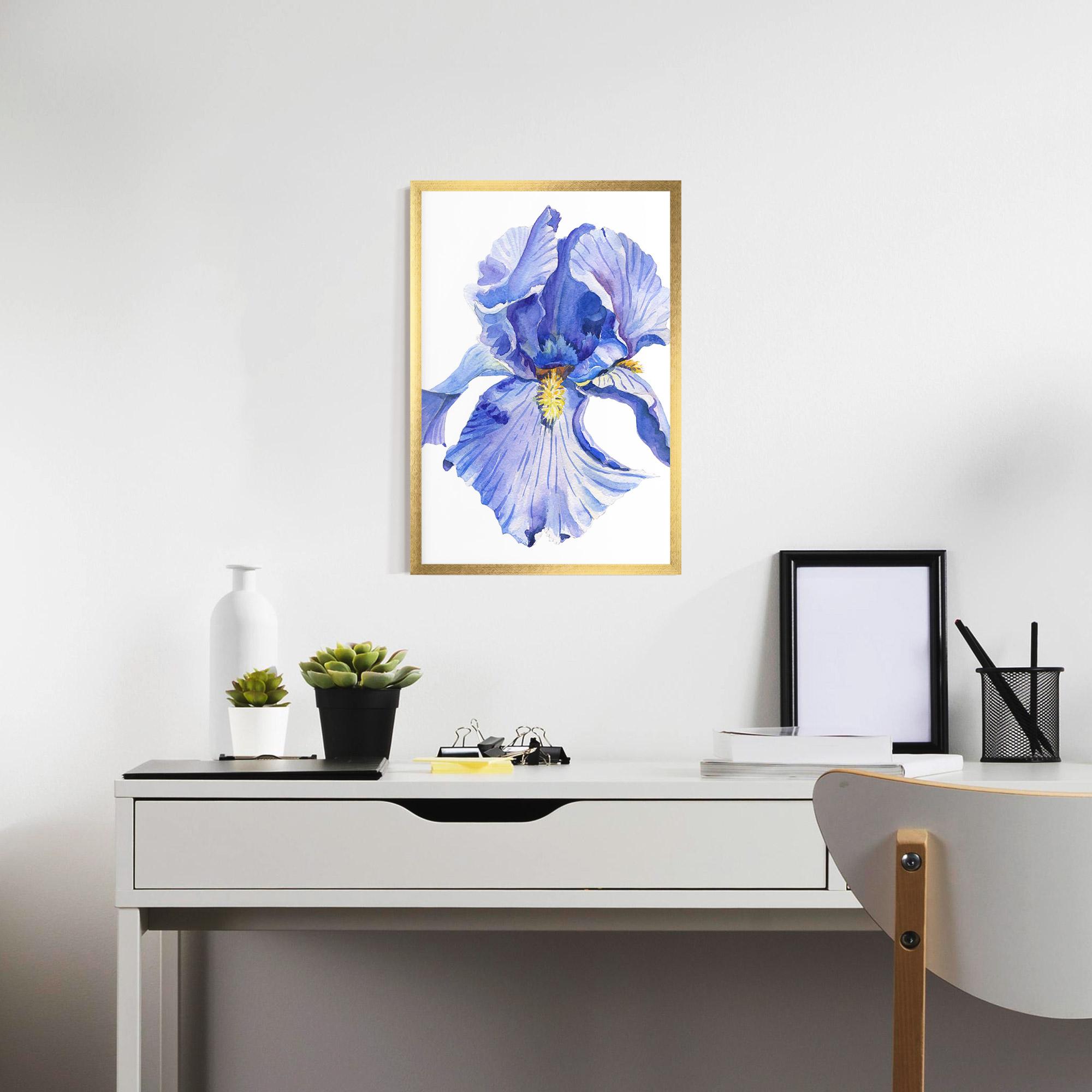 Keretezett Poszter Purple Iris On White mockup 7