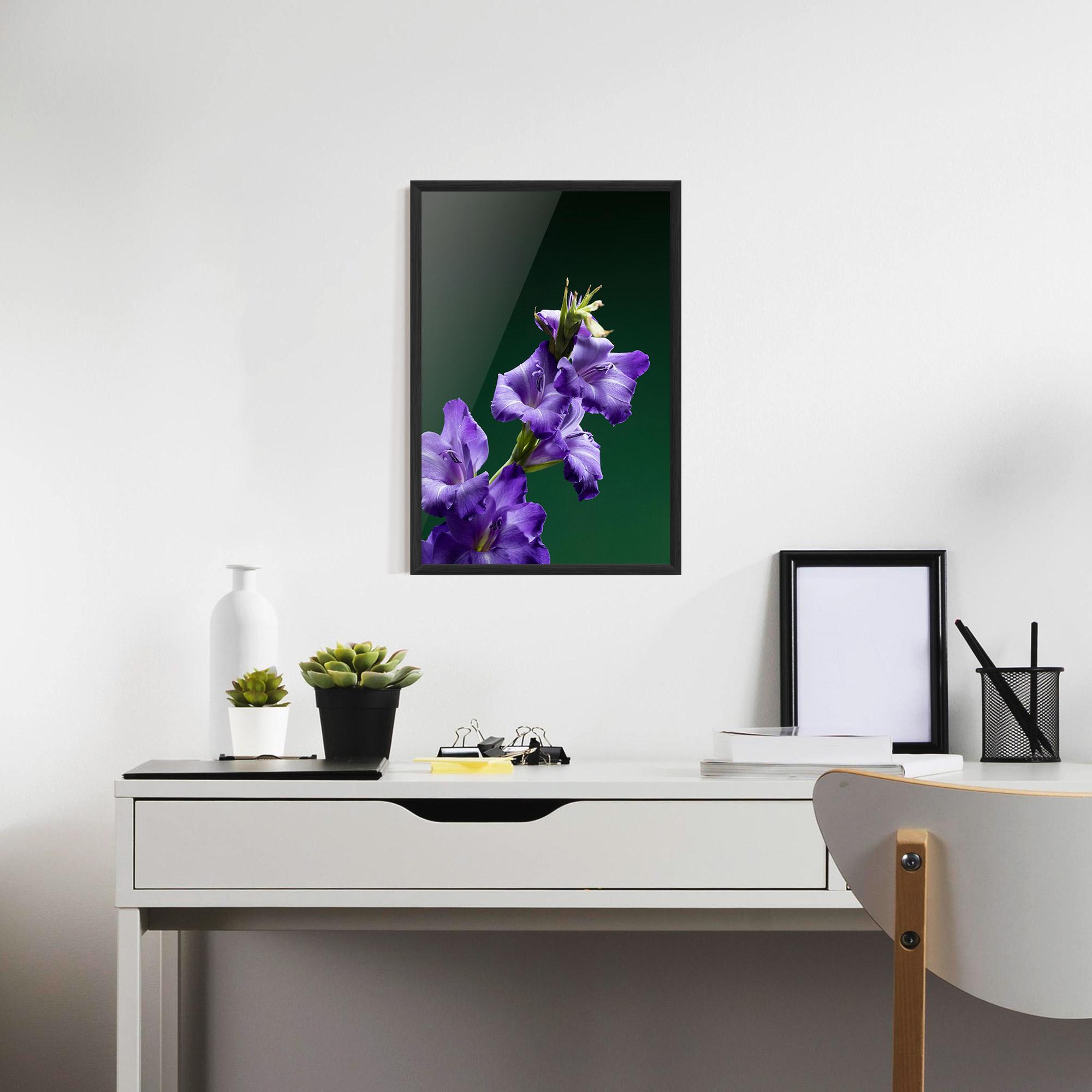 Keretezett Poszter Iris On Green mockup 7