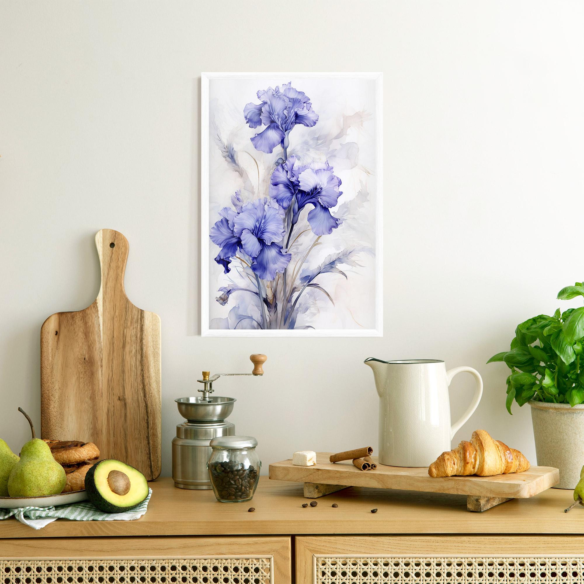 Keretezett Poszter Purple Iris Painting mockup 8