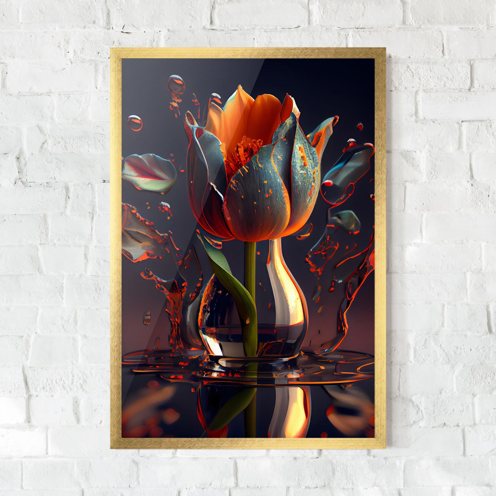 Black Tulip In Vase mockup 0