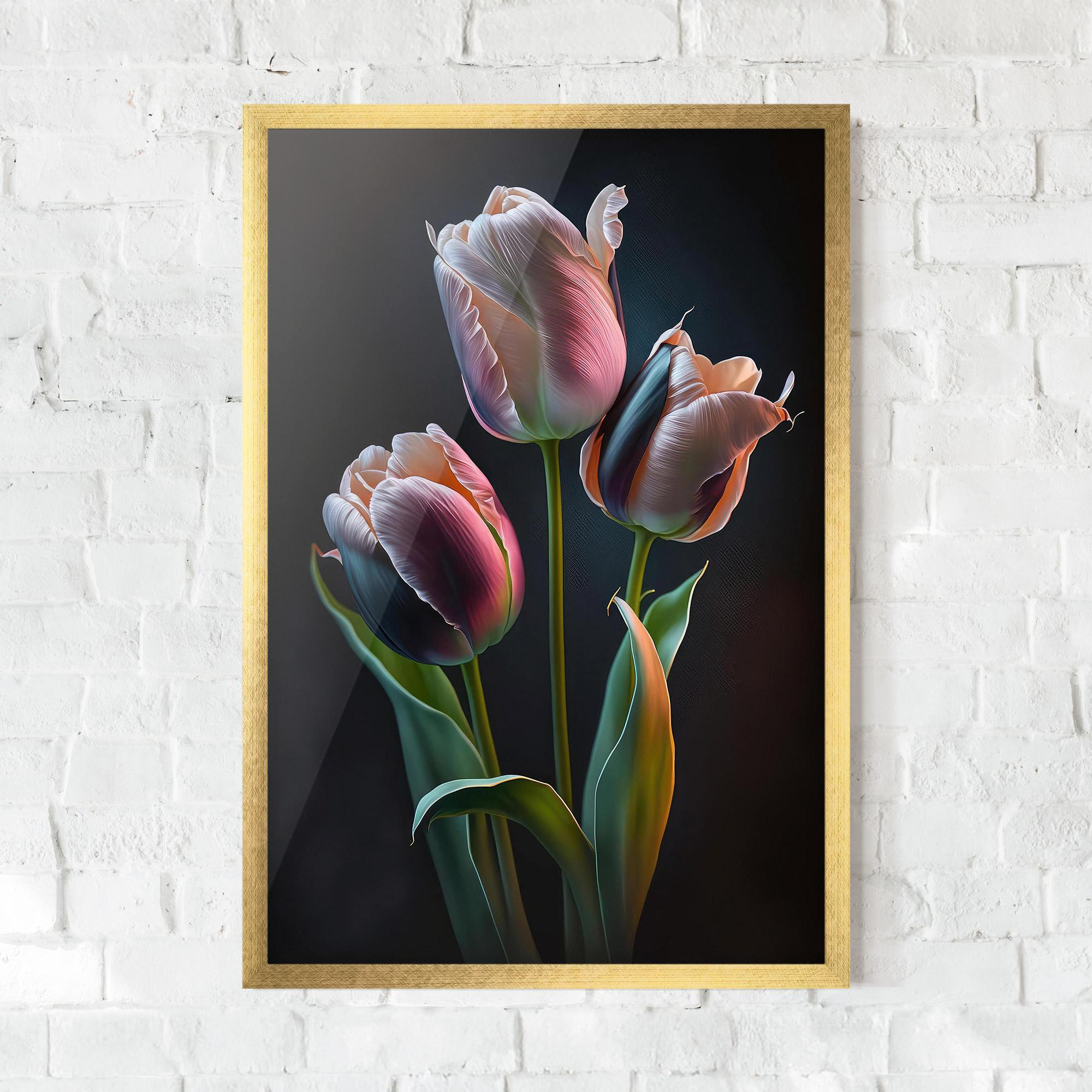 Keretezett Poszter Light Purple Tulips mockup 0