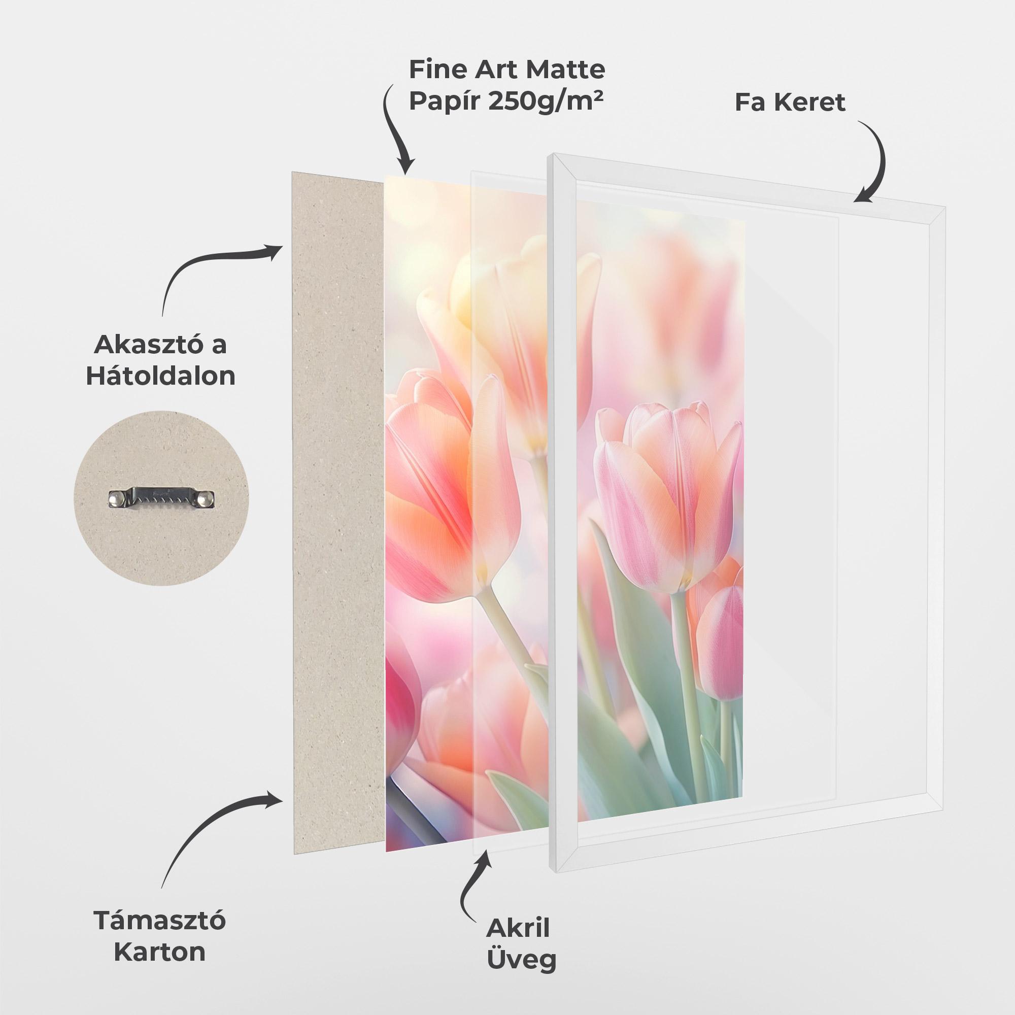 Keretezett Poszter Dreamy Tulips mockup 1