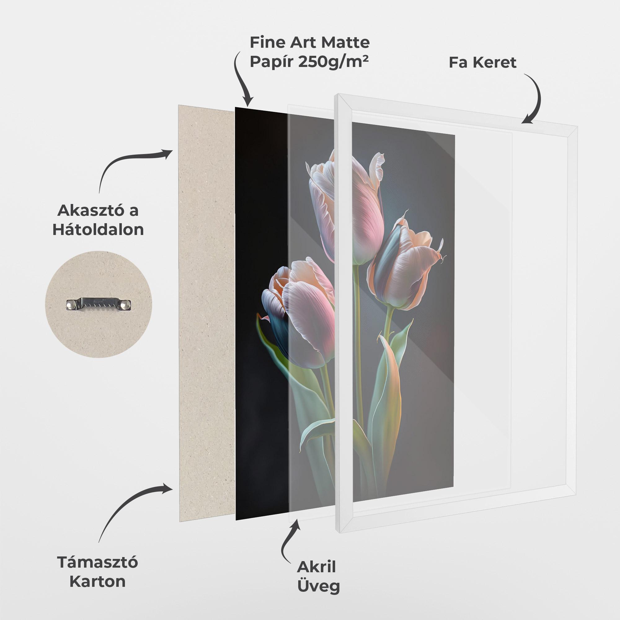 Keretezett Poszter Light Purple Tulips mockup 1