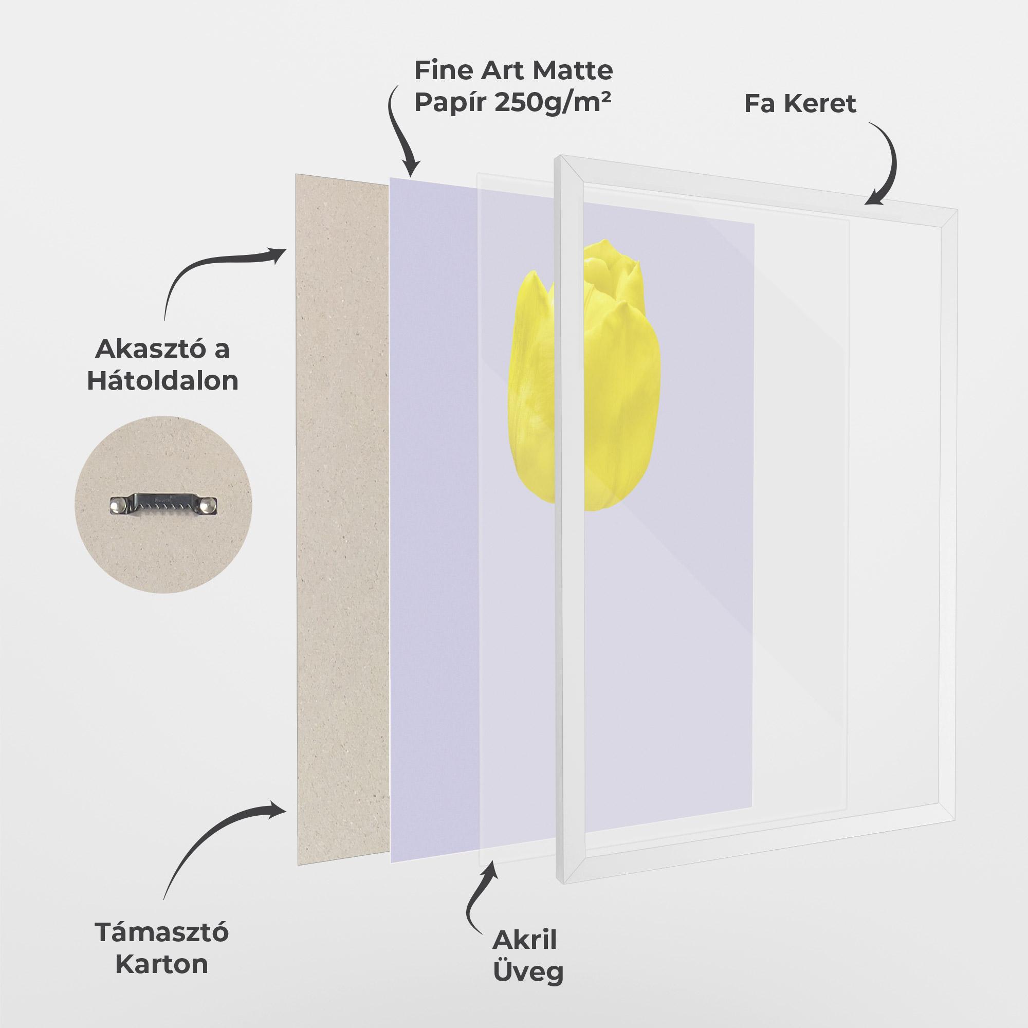 Keretezett Poszter One Yellow Tulip mockup 1