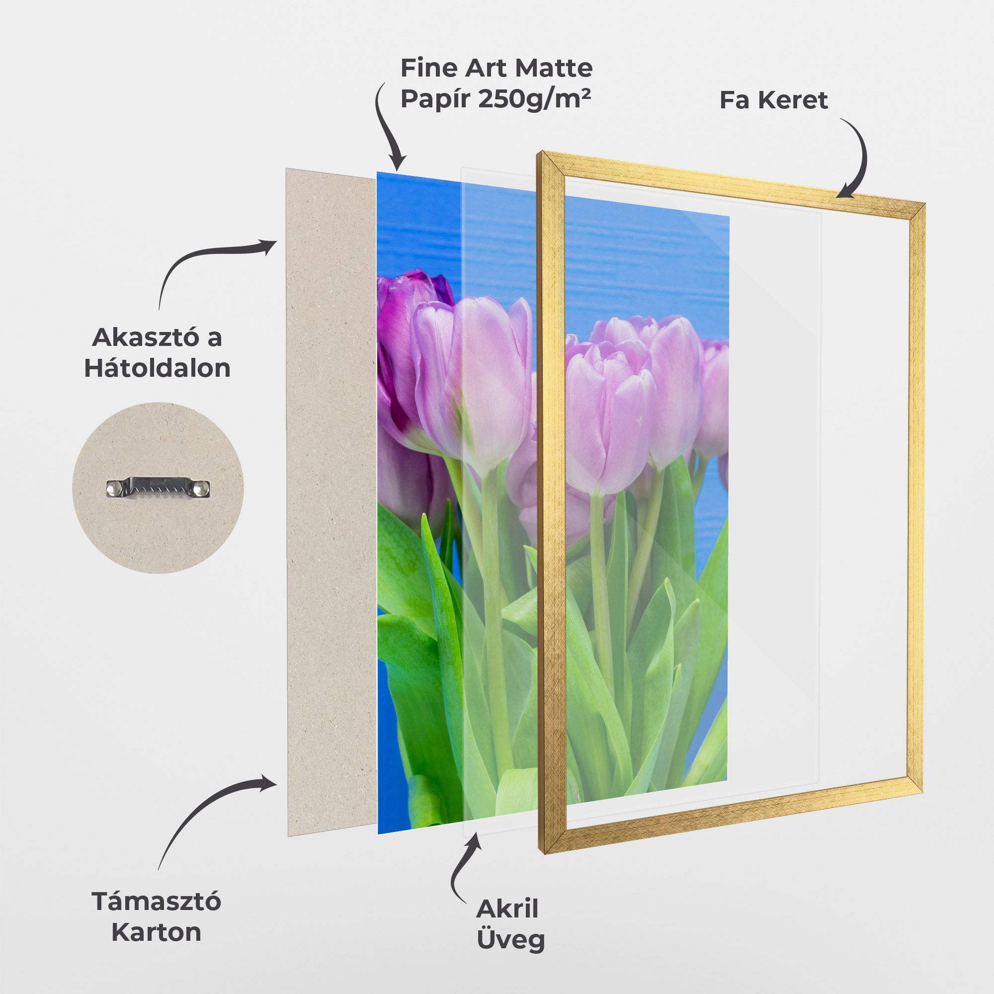 Purple Tulips On Blue mockup 1