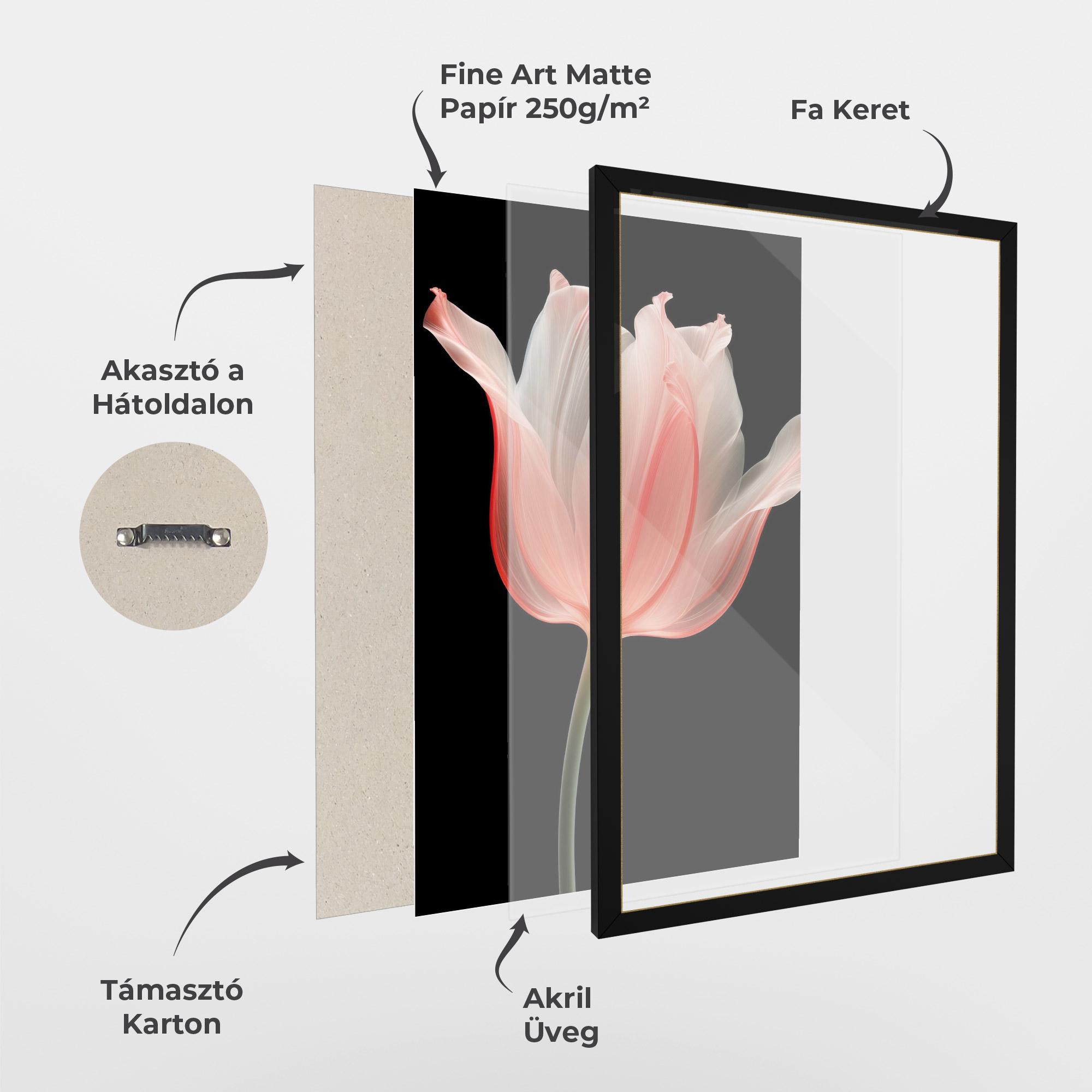 Keretezett Poszter Pastel Pink Tulip mockup 1