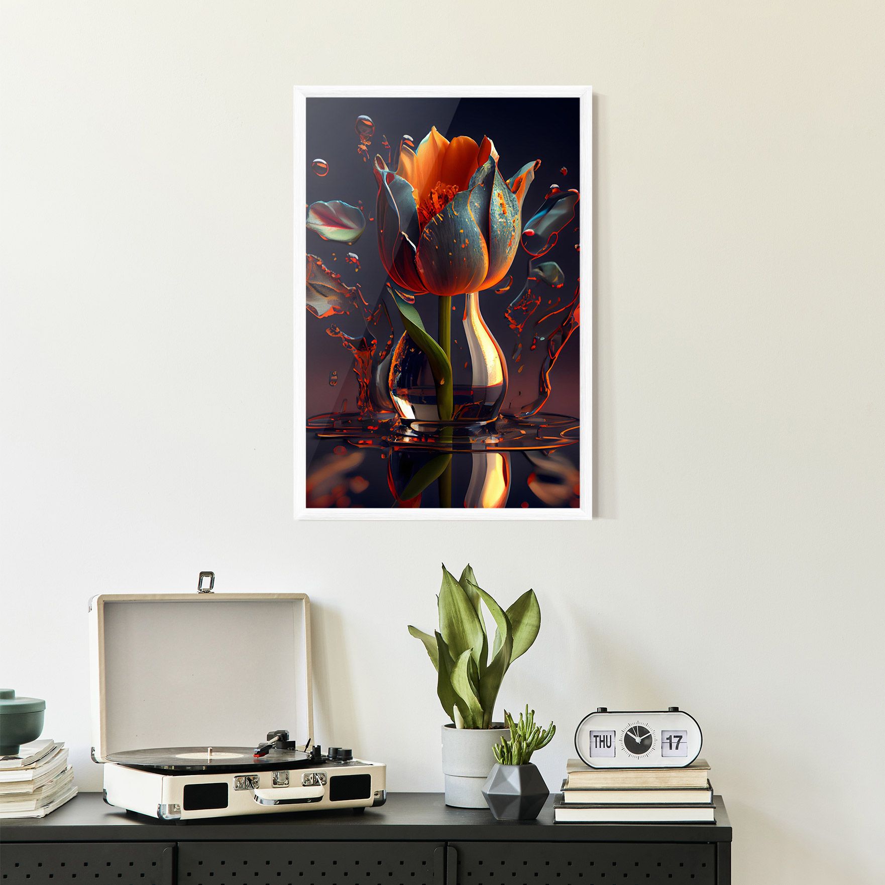 Black Tulip In Vase mockup 2