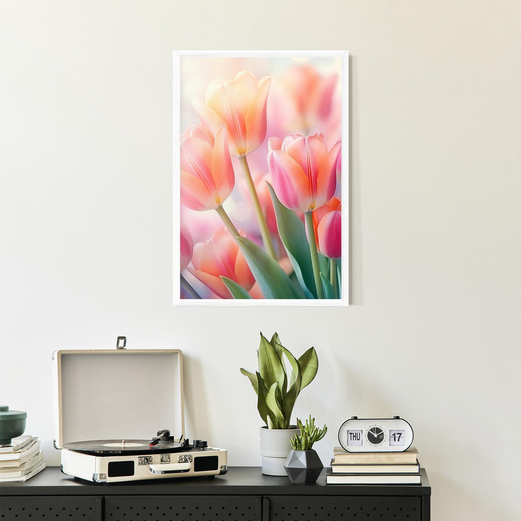 Keretezett Poszter Dreamy Tulips mockup 2