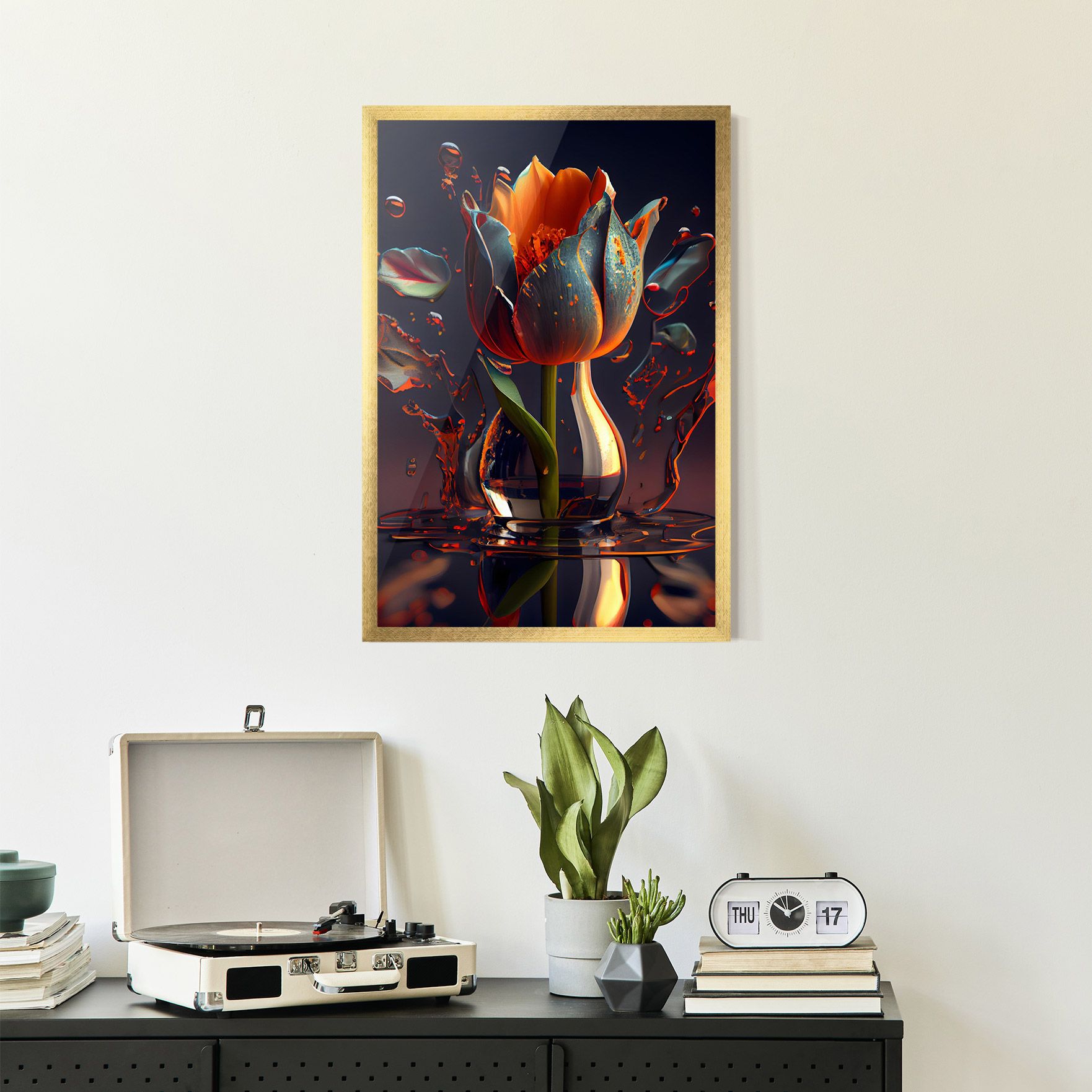 Black Tulip In Vase mockup 2