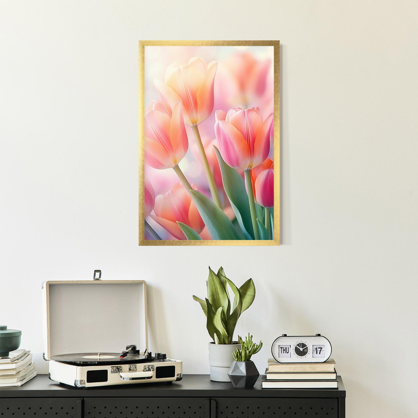 Keretezett Poszter Dreamy Tulips mockup 2
