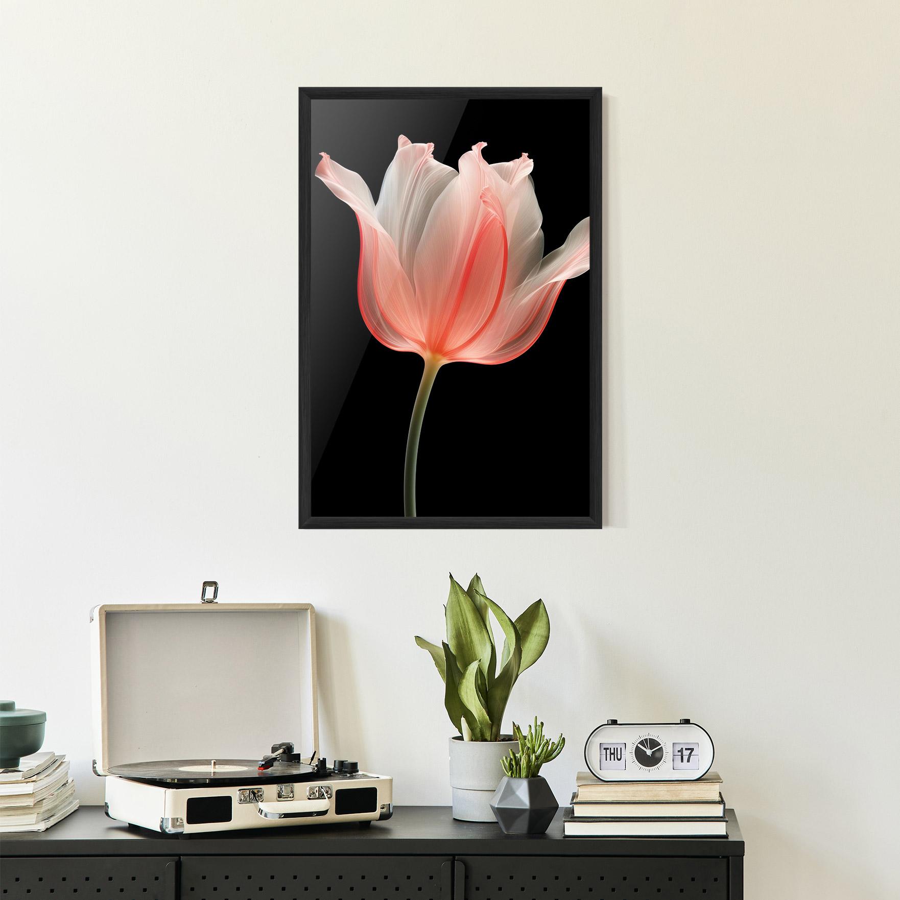 Keretezett Poszter Pastel Pink Tulip mockup 2