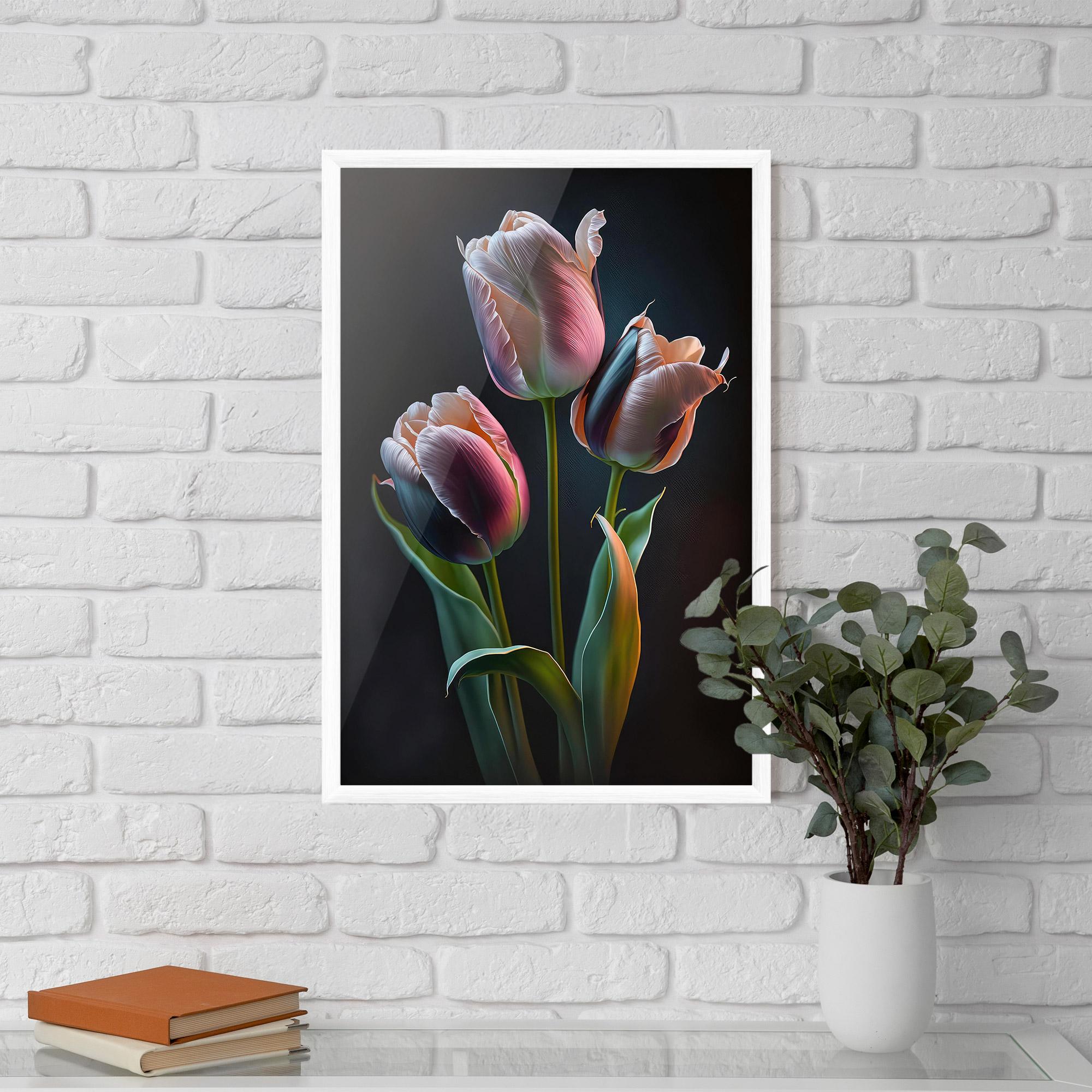 Keretezett Poszter Light Purple Tulips mockup 5