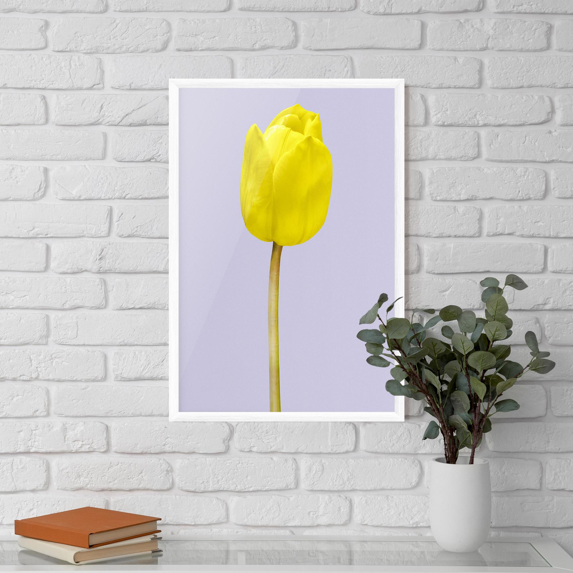 Keretezett Poszter One Yellow Tulip mockup 5