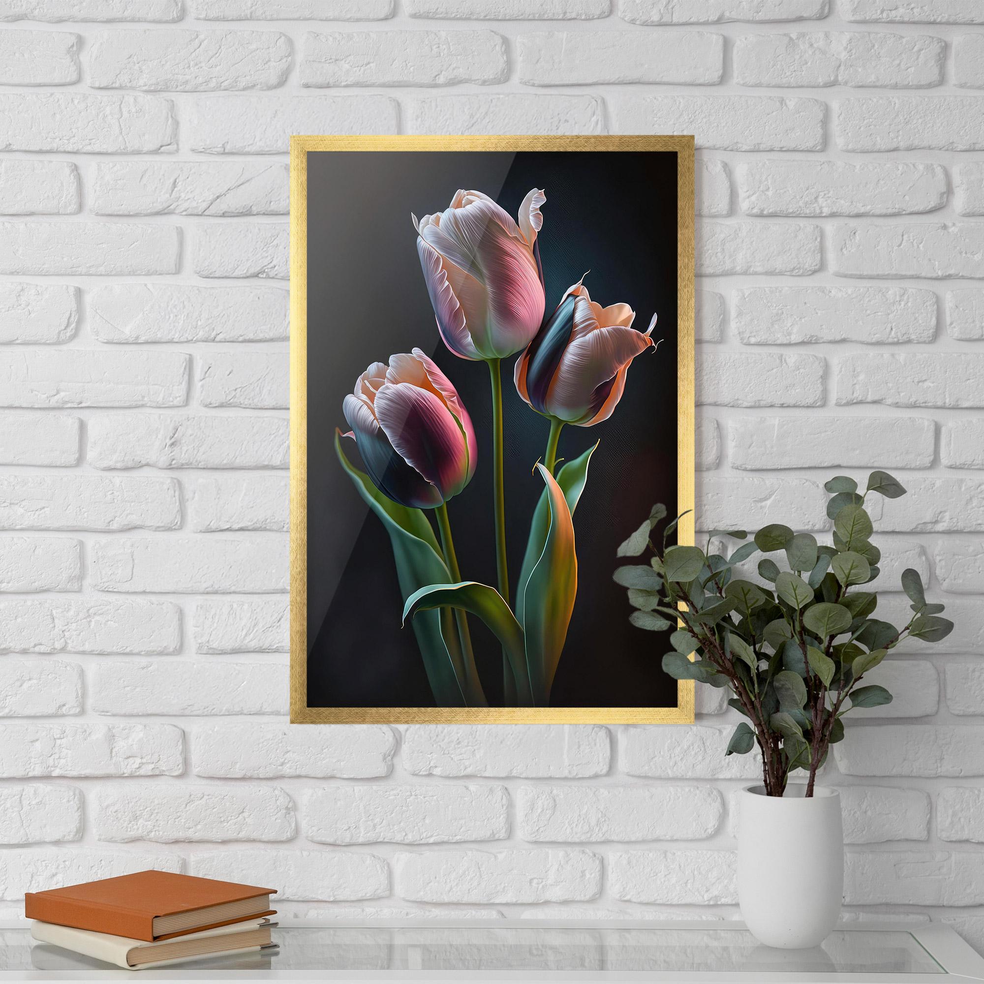 Keretezett Poszter Light Purple Tulips mockup 5