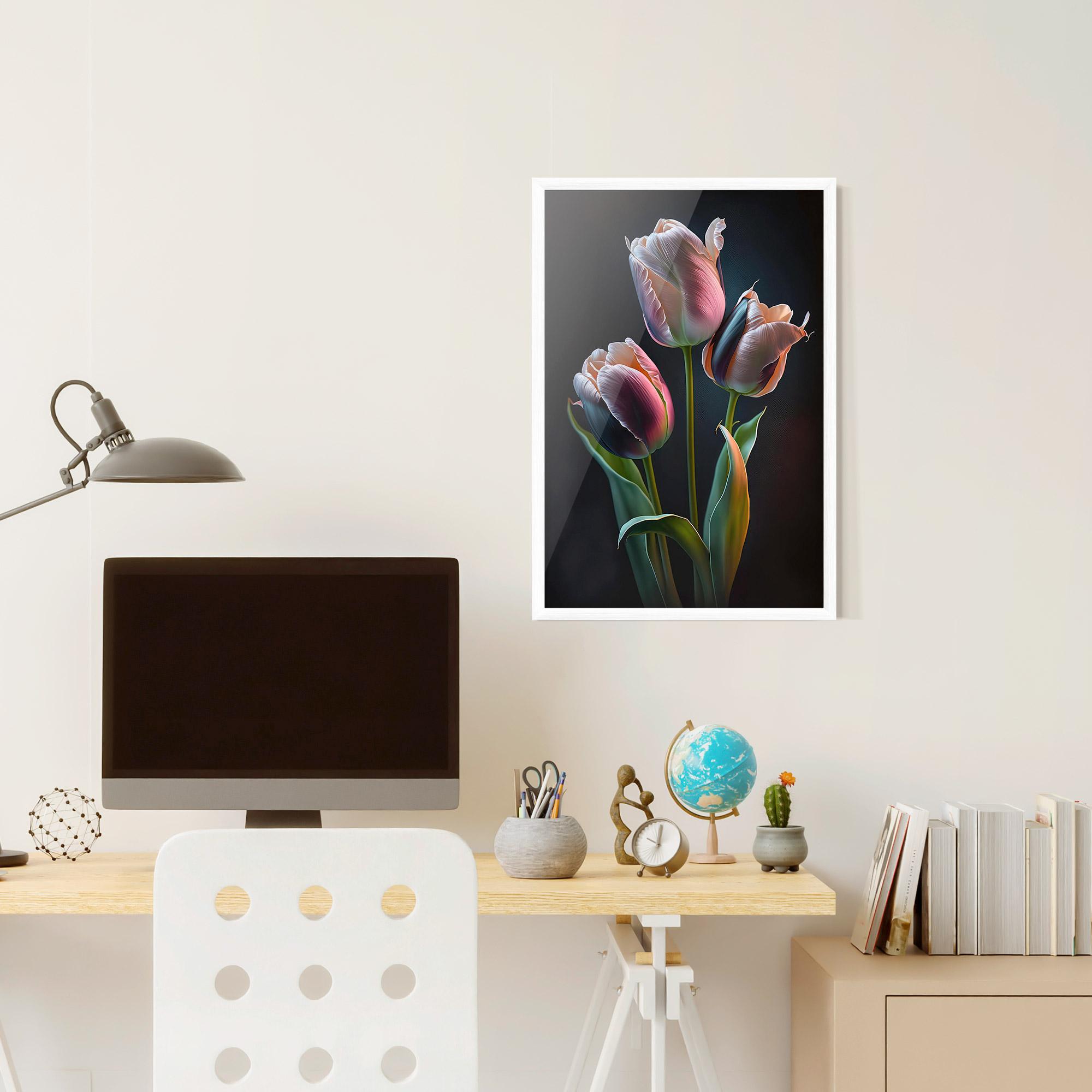 Keretezett Poszter Light Purple Tulips mockup 6