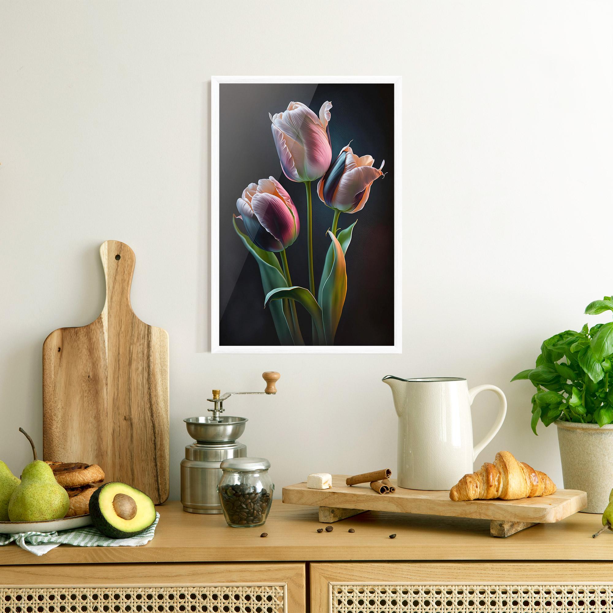 Keretezett Poszter Light Purple Tulips mockup 8