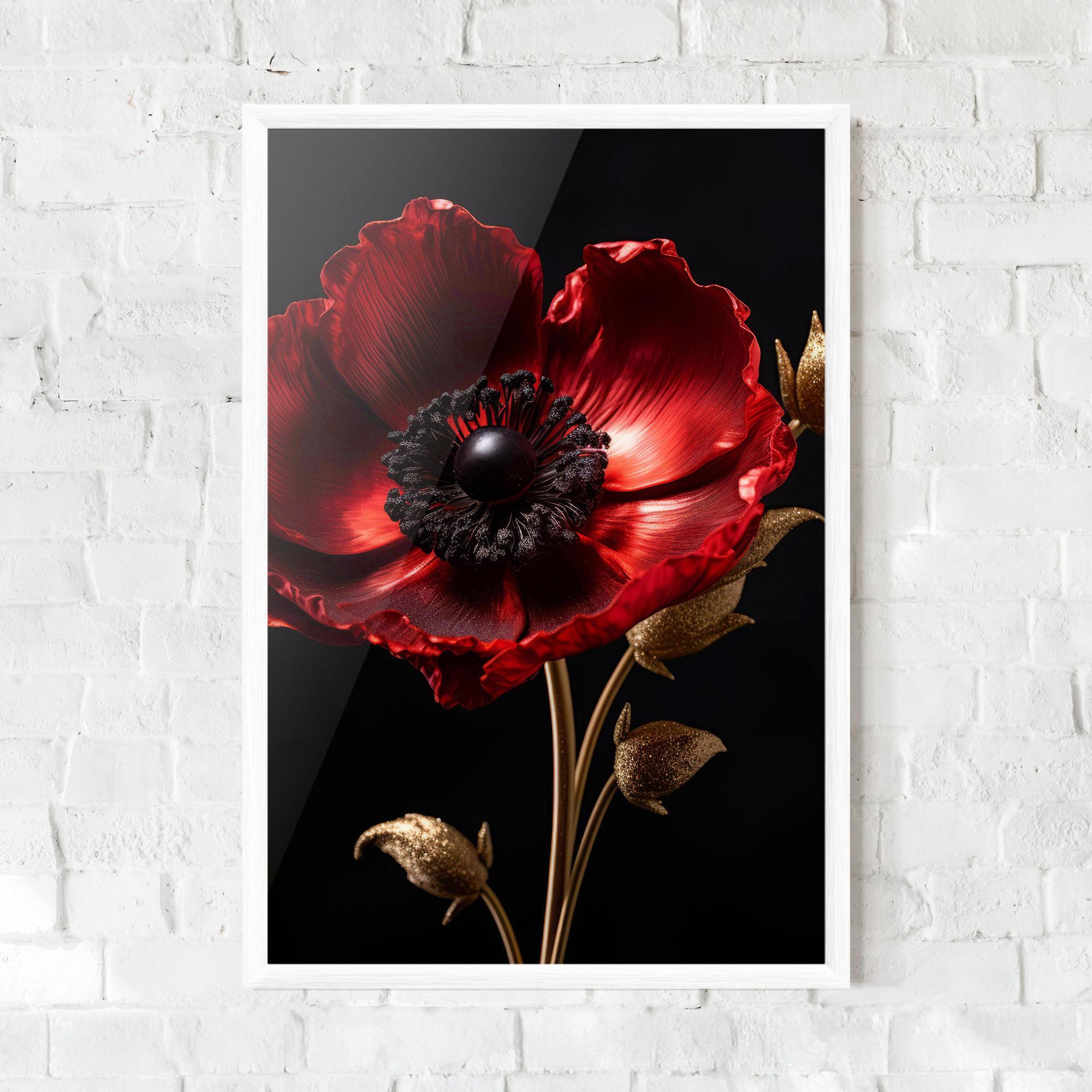 Keretezett Poszter Dark Red Poppy mockup 0