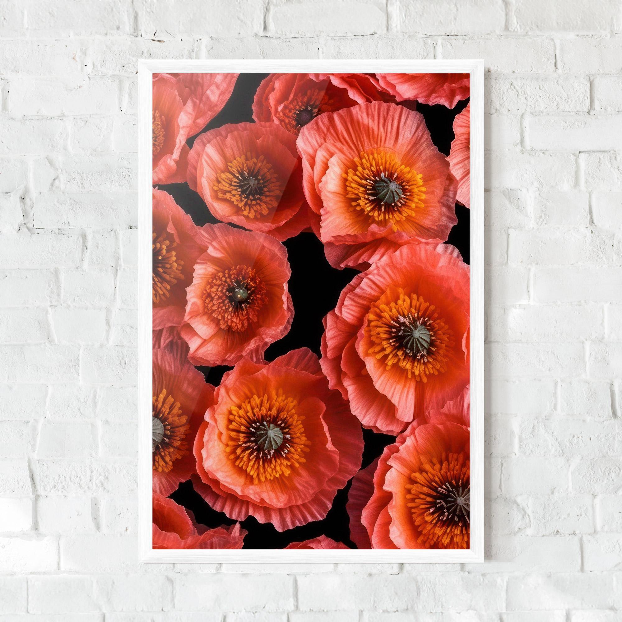 Keretezett Poszter Light Red Poppies mockup 0