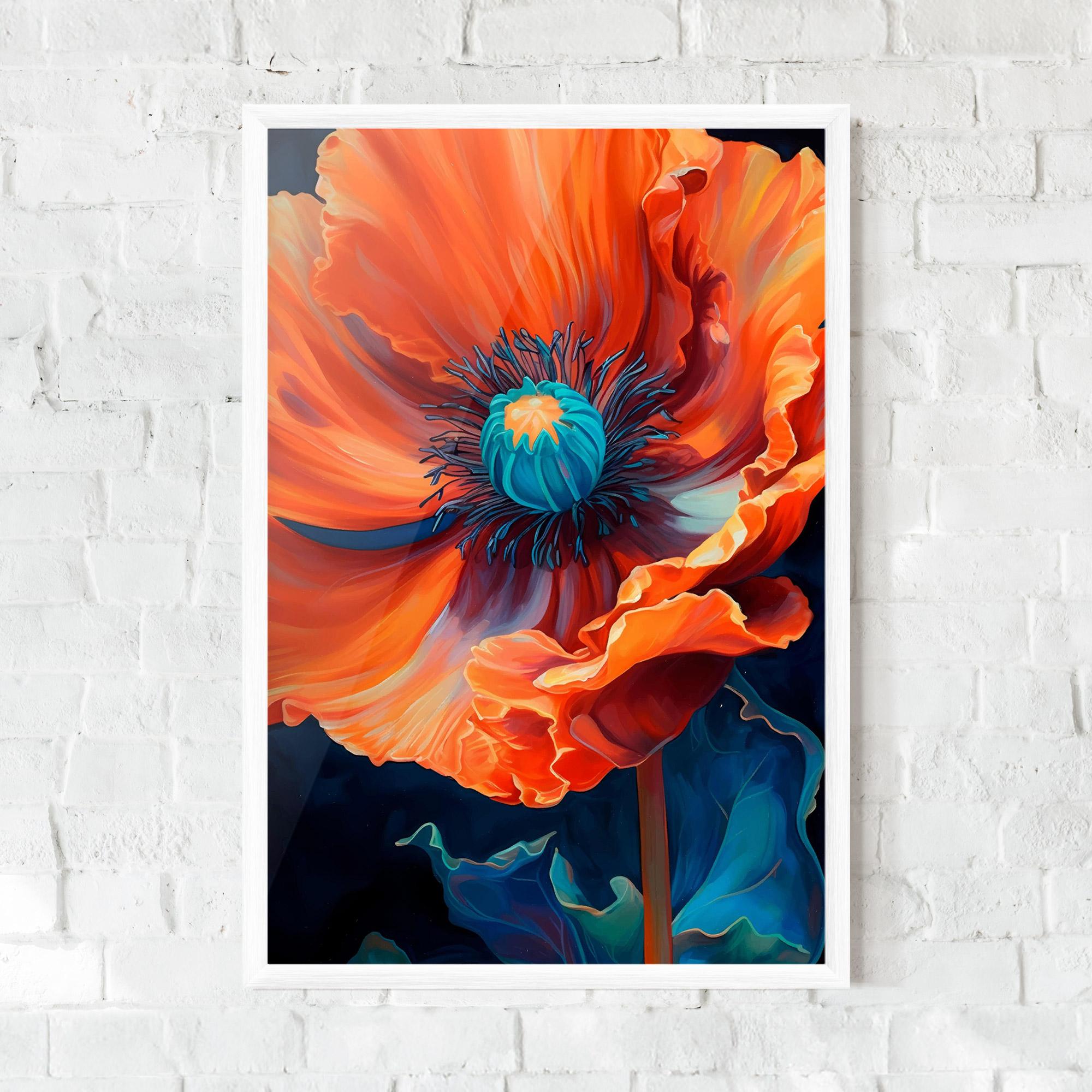 Keretezett Poszter Orange Blue Poppy mockup 0