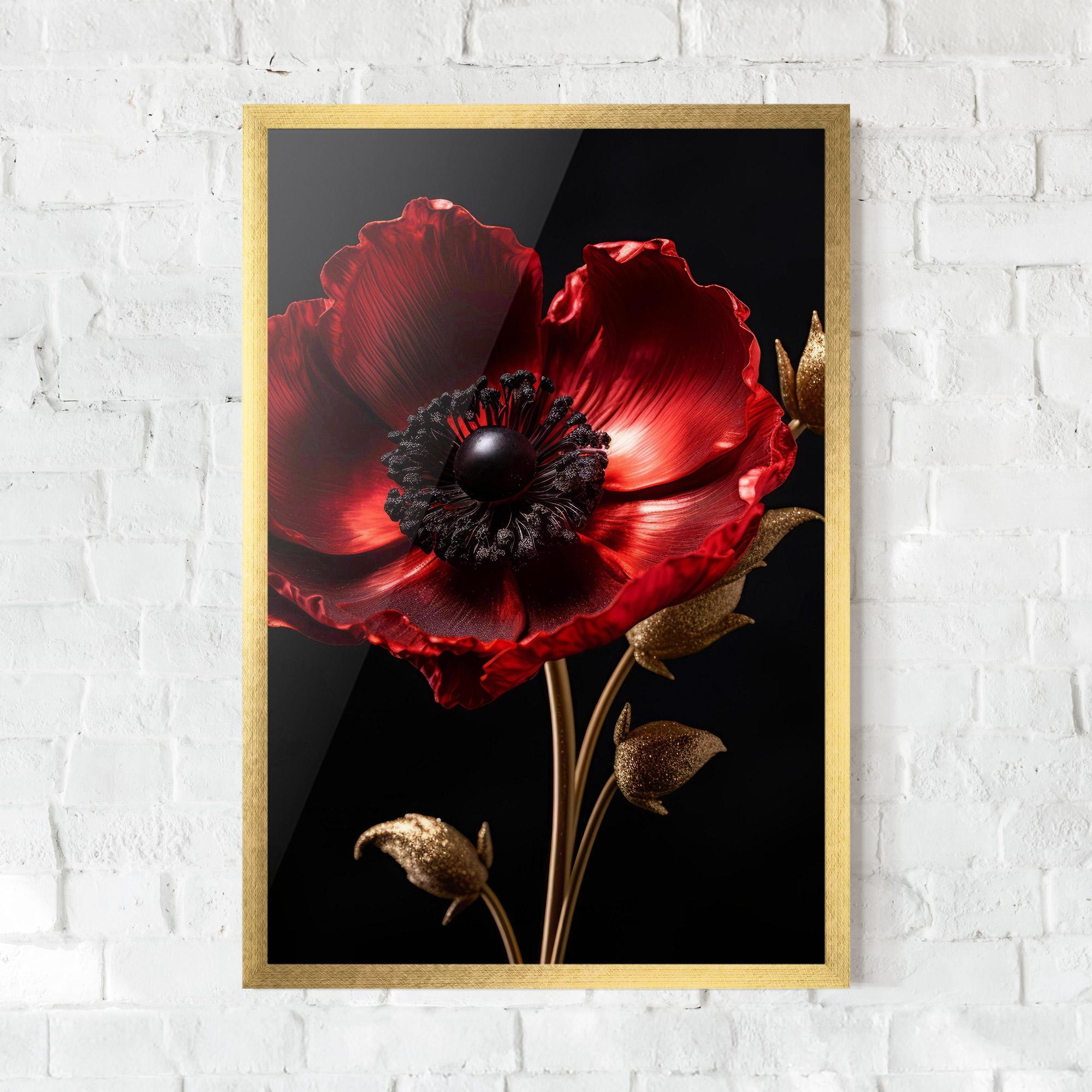Keretezett Poszter Dark Red Poppy mockup 0