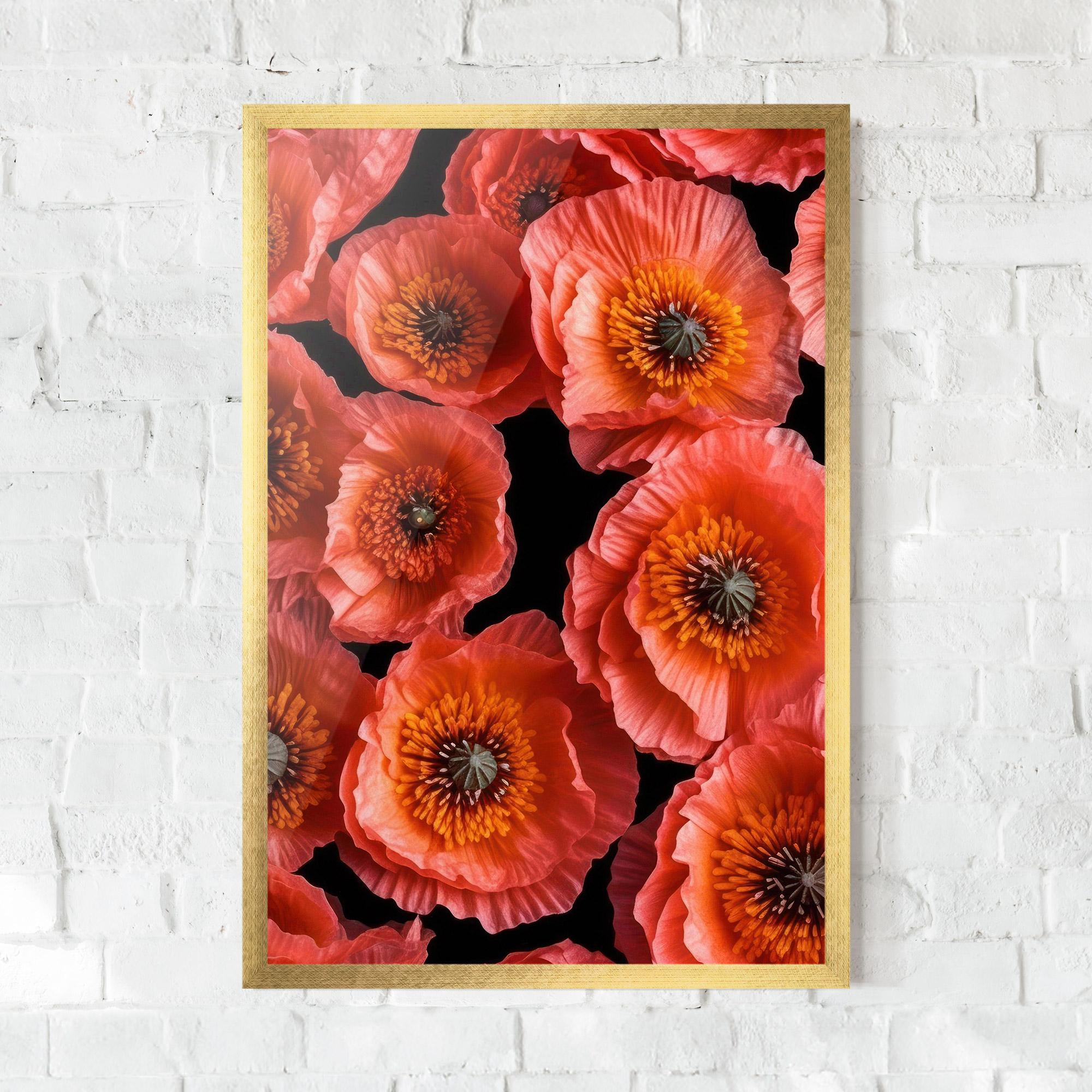 Keretezett Poszter Light Red Poppies mockup 0