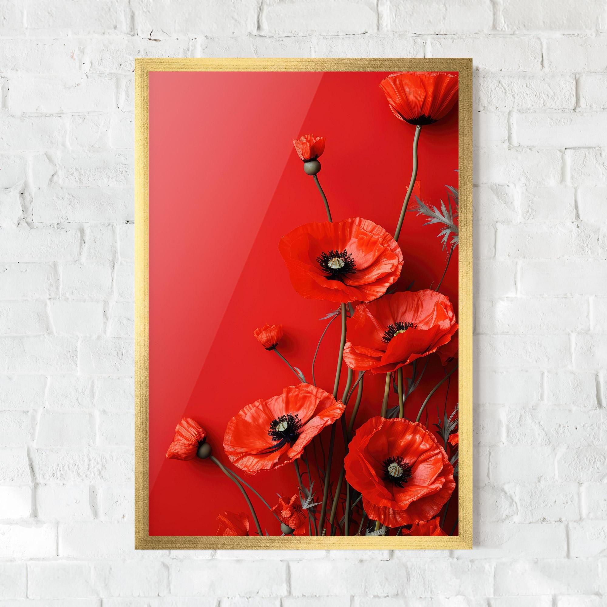 Keretezett Poszter Poppies On The Table mockup 0