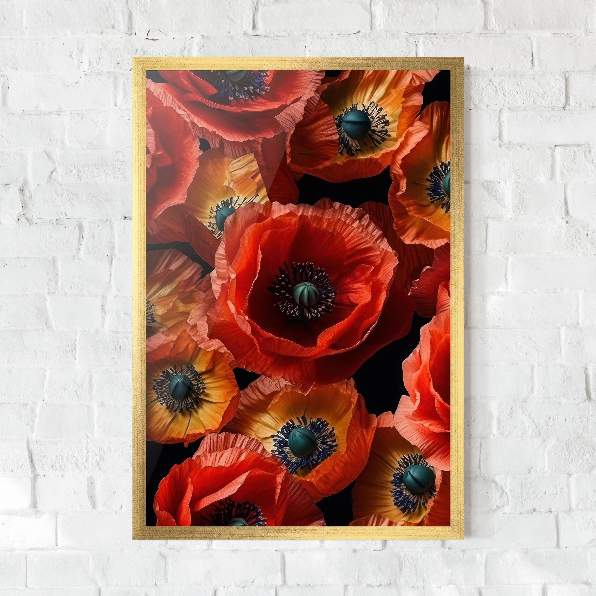 Keretezett Poszter Red Orange Poppy mockup 0