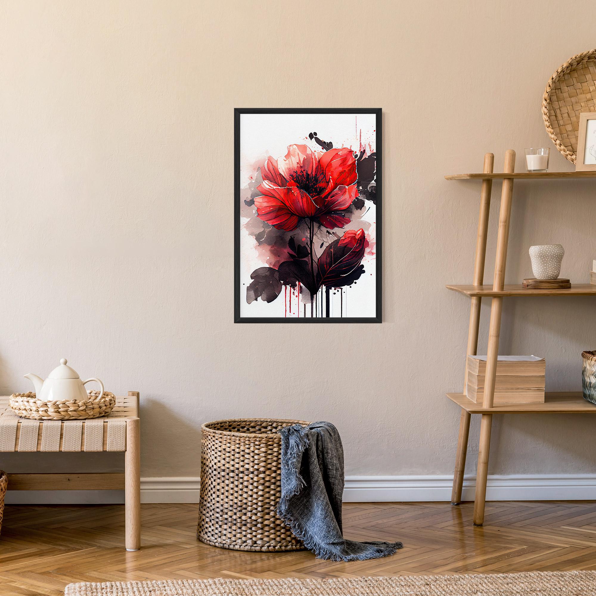 Keretezett Poszter Watercolor Poppy mockup 9