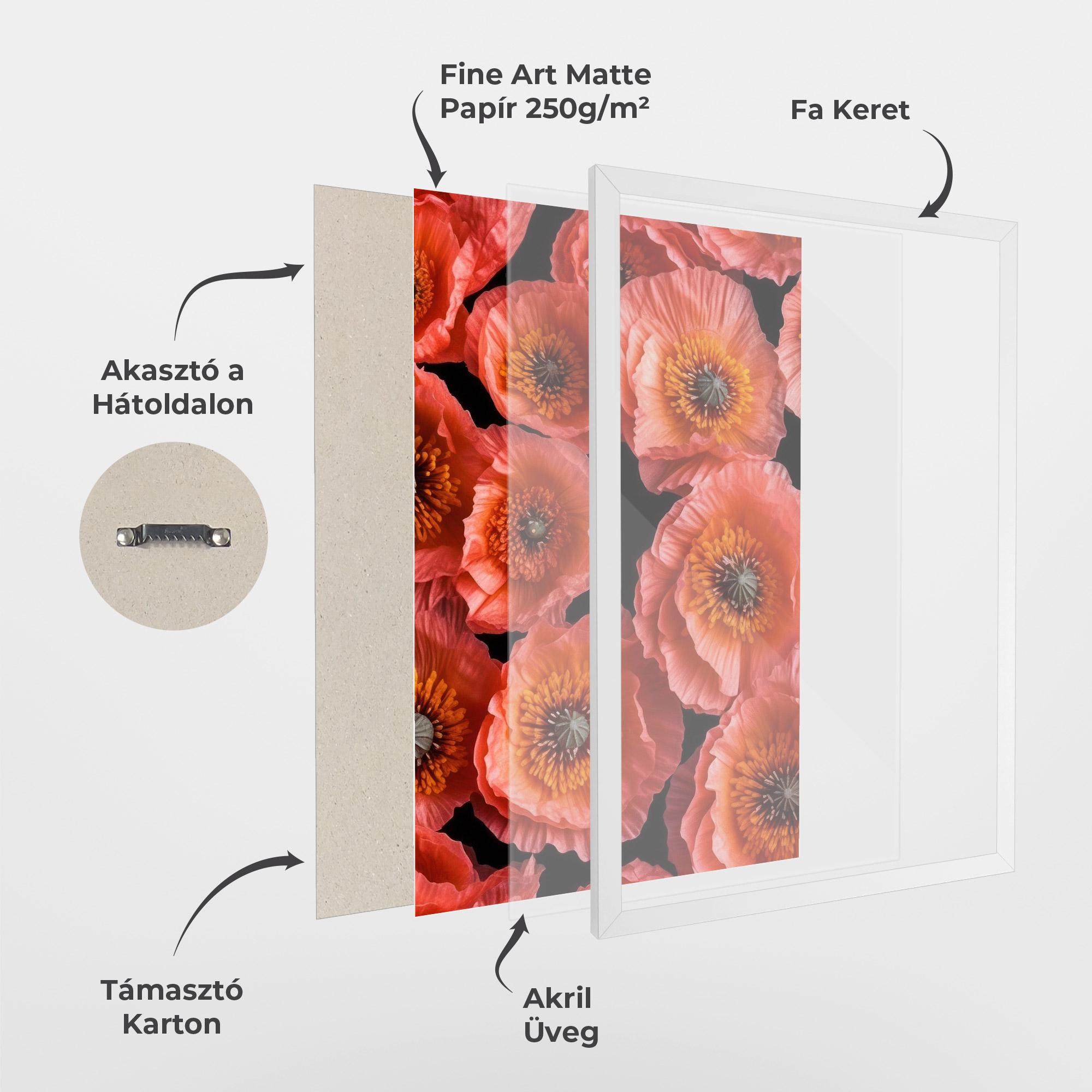 Keretezett Poszter Light Red Poppies mockup 1