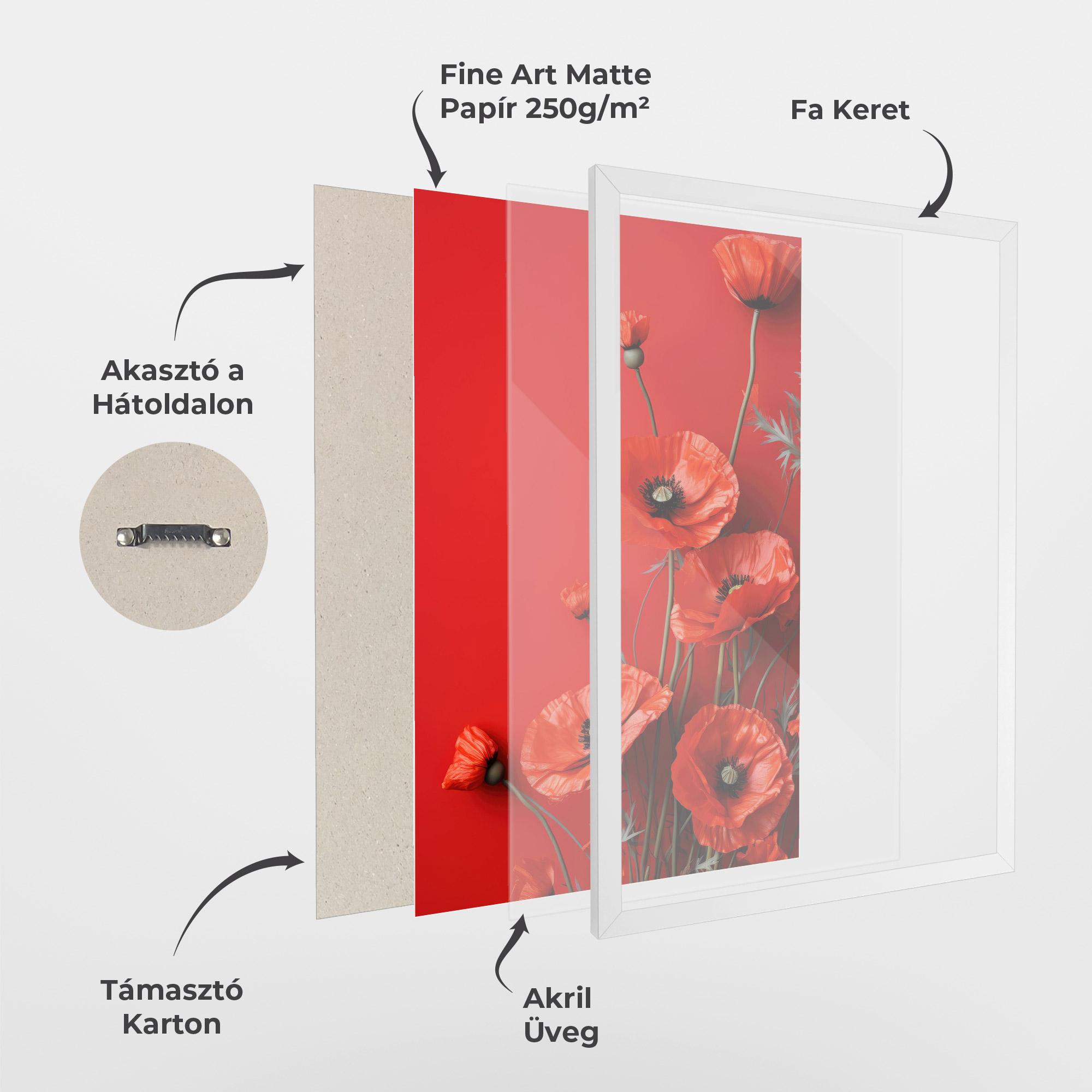 Keretezett Poszter Poppies On The Table mockup 1