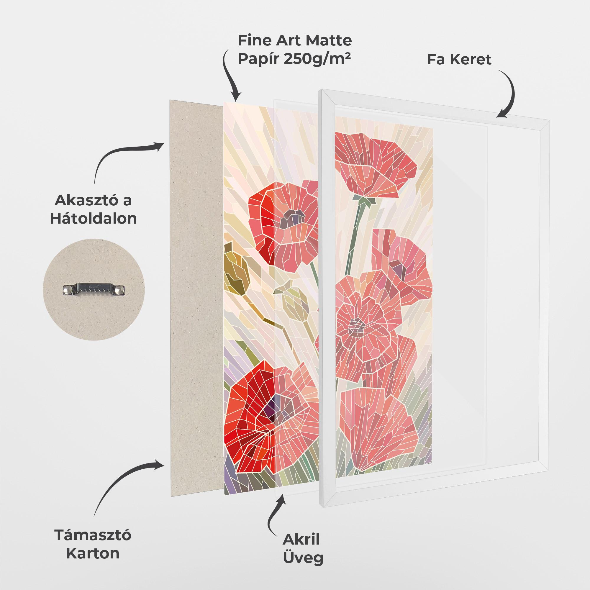 Keretezett Poszter Poppy Glass mockup 1