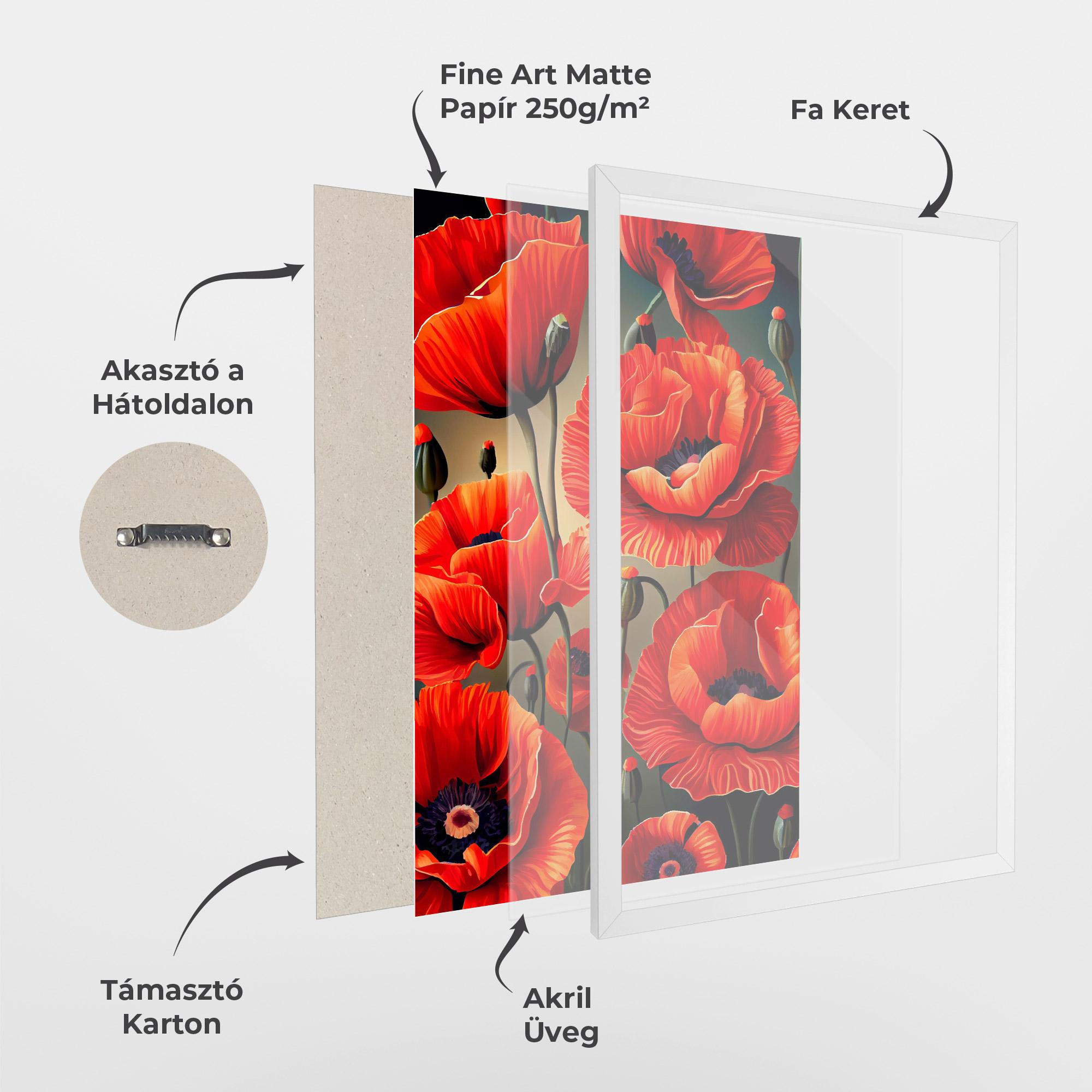 Keretezett Poszter Pretty Poppy On Green mockup 1