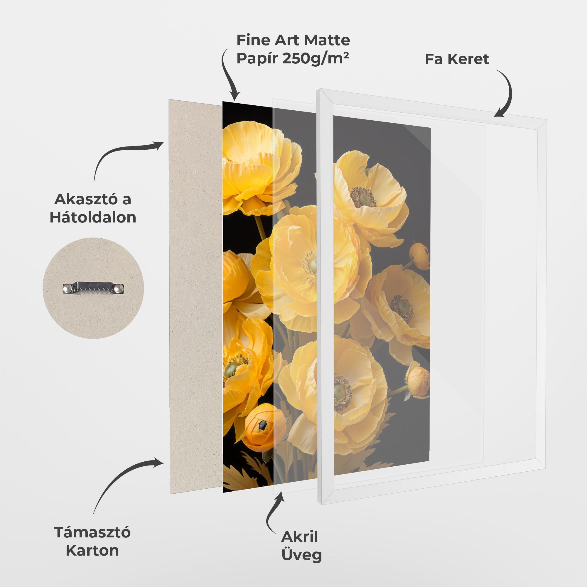 Keretezett Poszter Yellow Poppy mockup 1