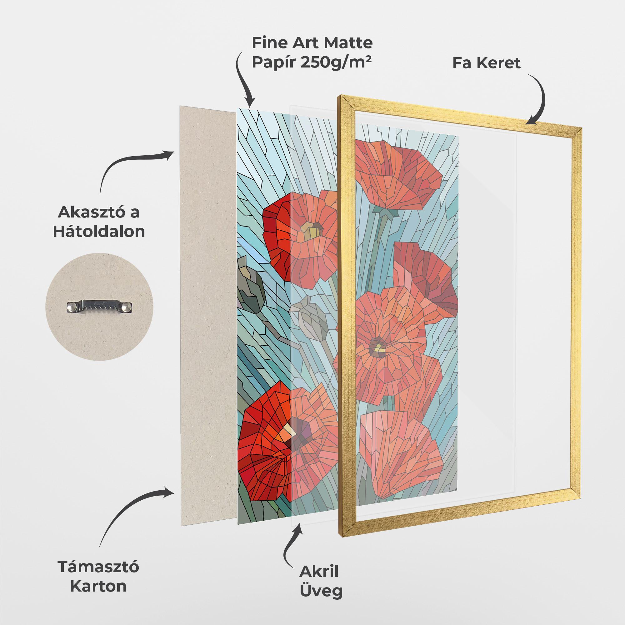 Keretezett Poszter Blue Glass Poppy mockup 1