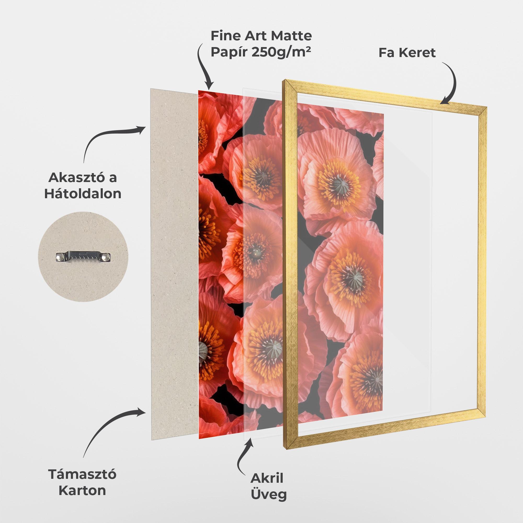 Keretezett Poszter Light Red Poppies mockup 1