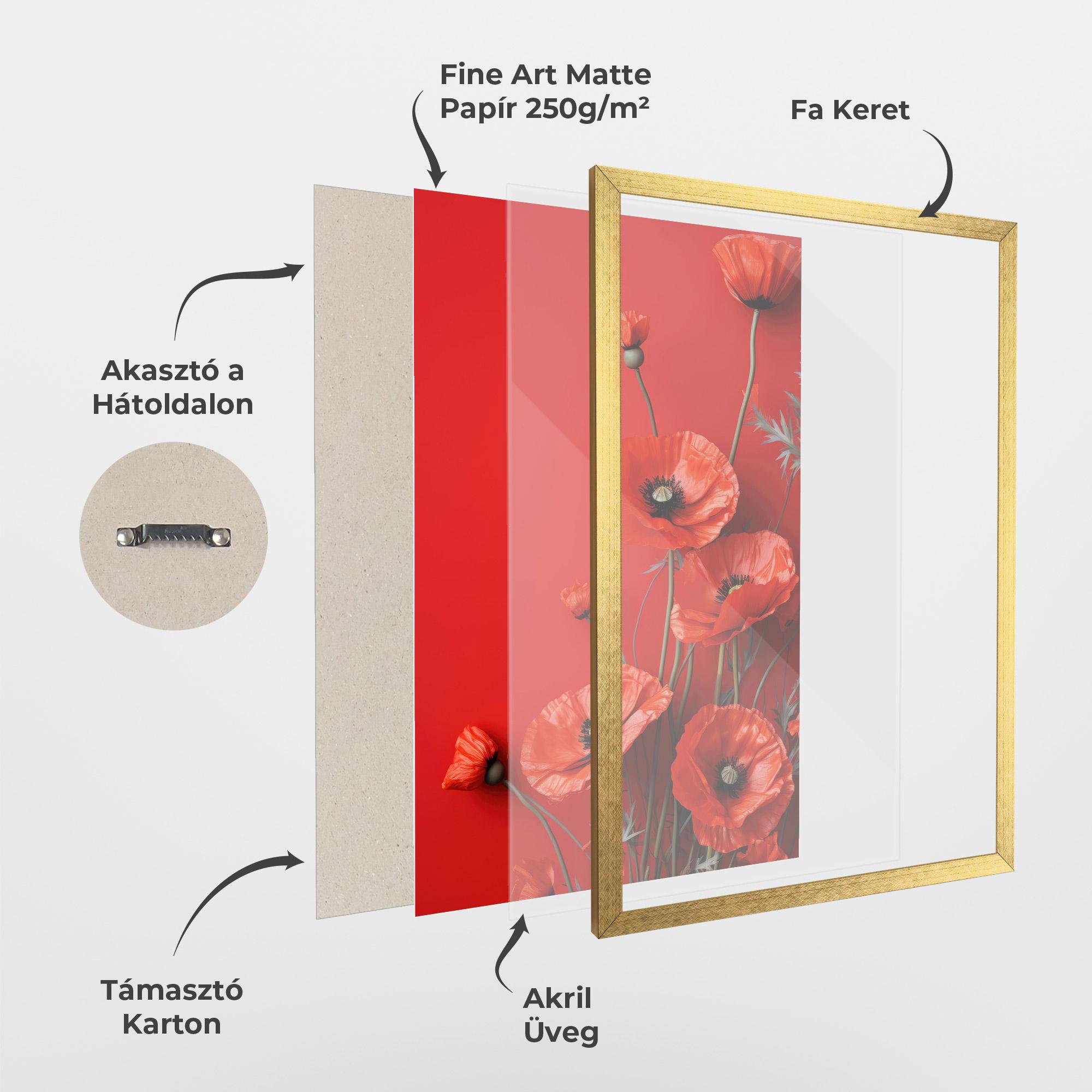 Keretezett Poszter Poppies On The Table mockup 1