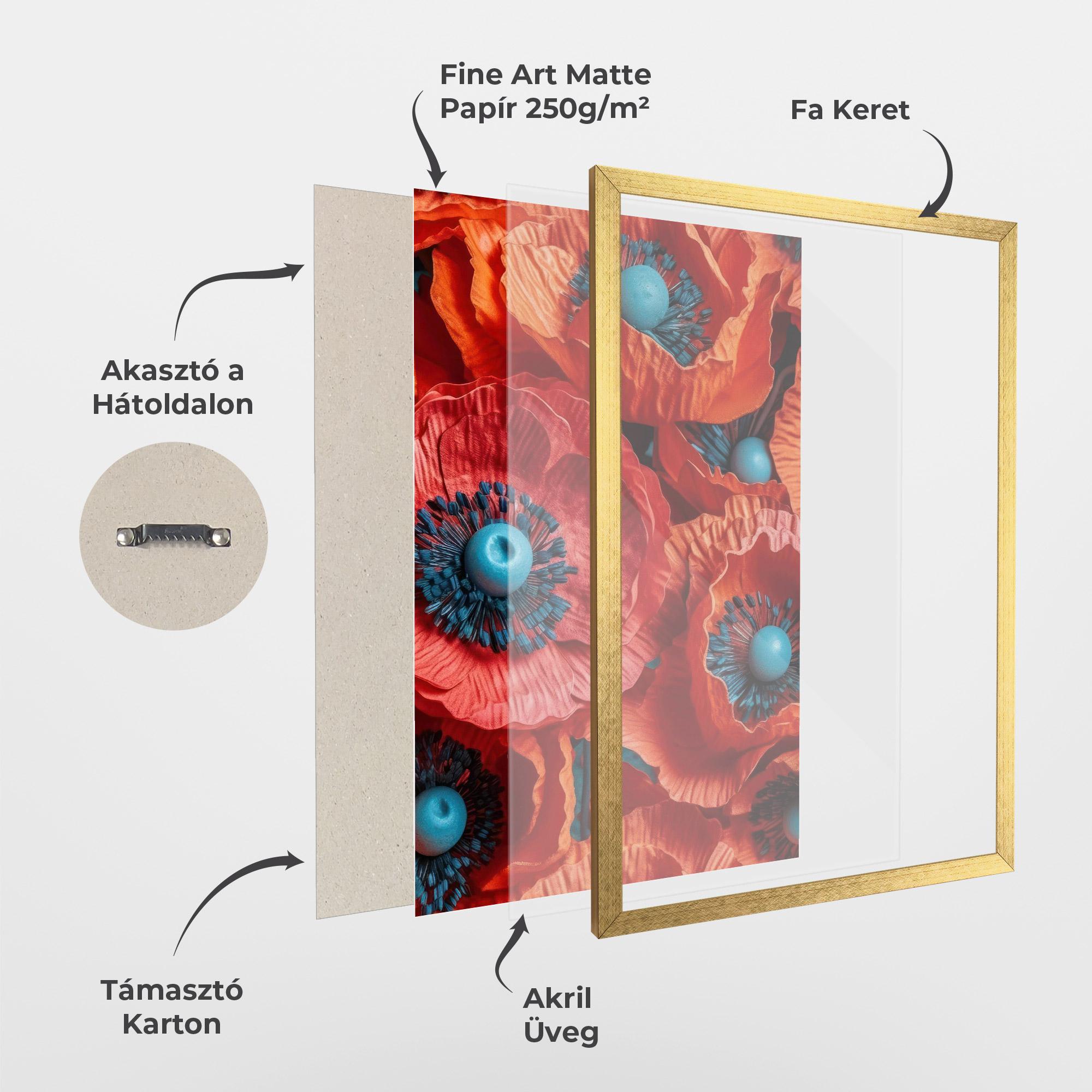 Keretezett Poszter Poppy Close Up mockup 1