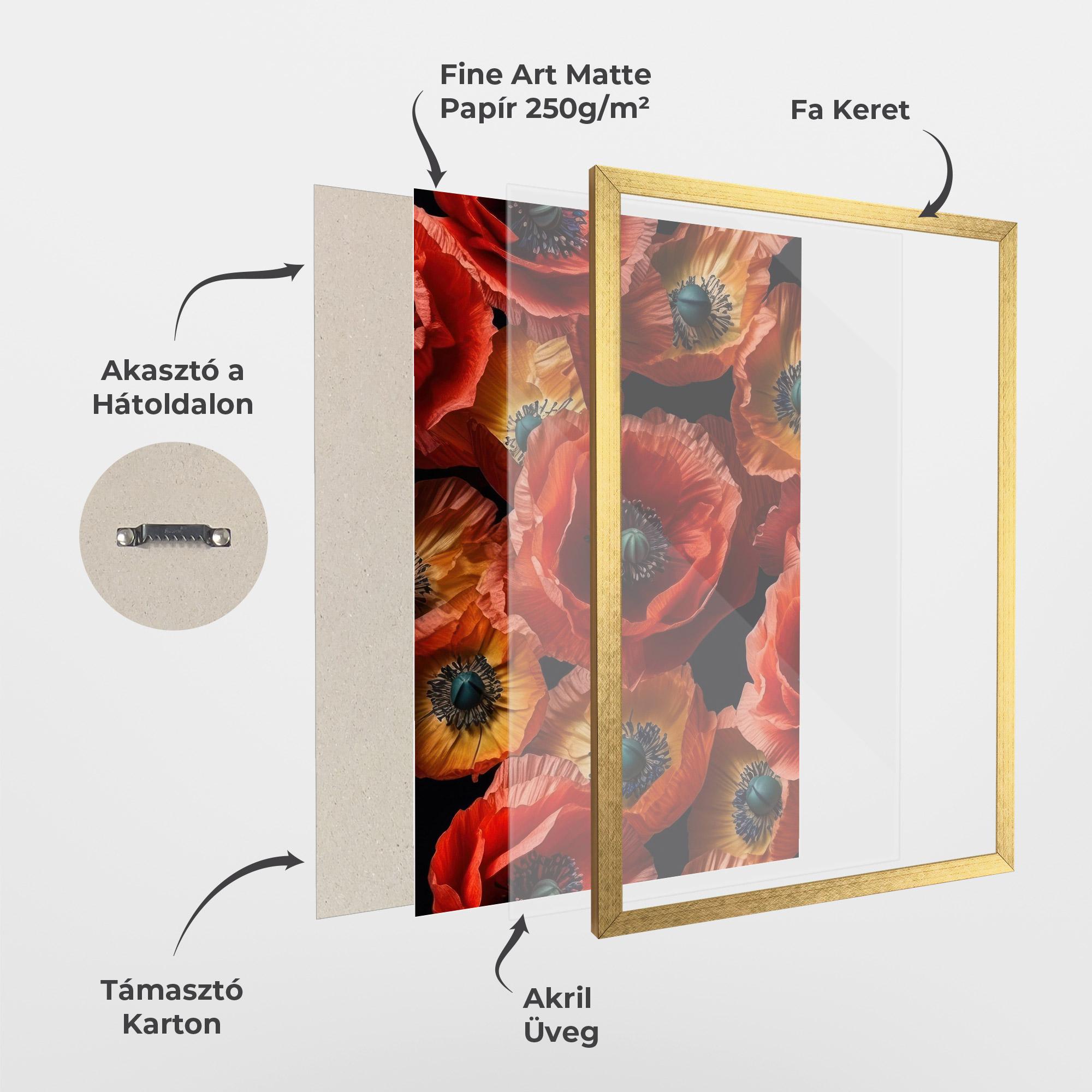 Keretezett Poszter Red Orange Poppy mockup 1