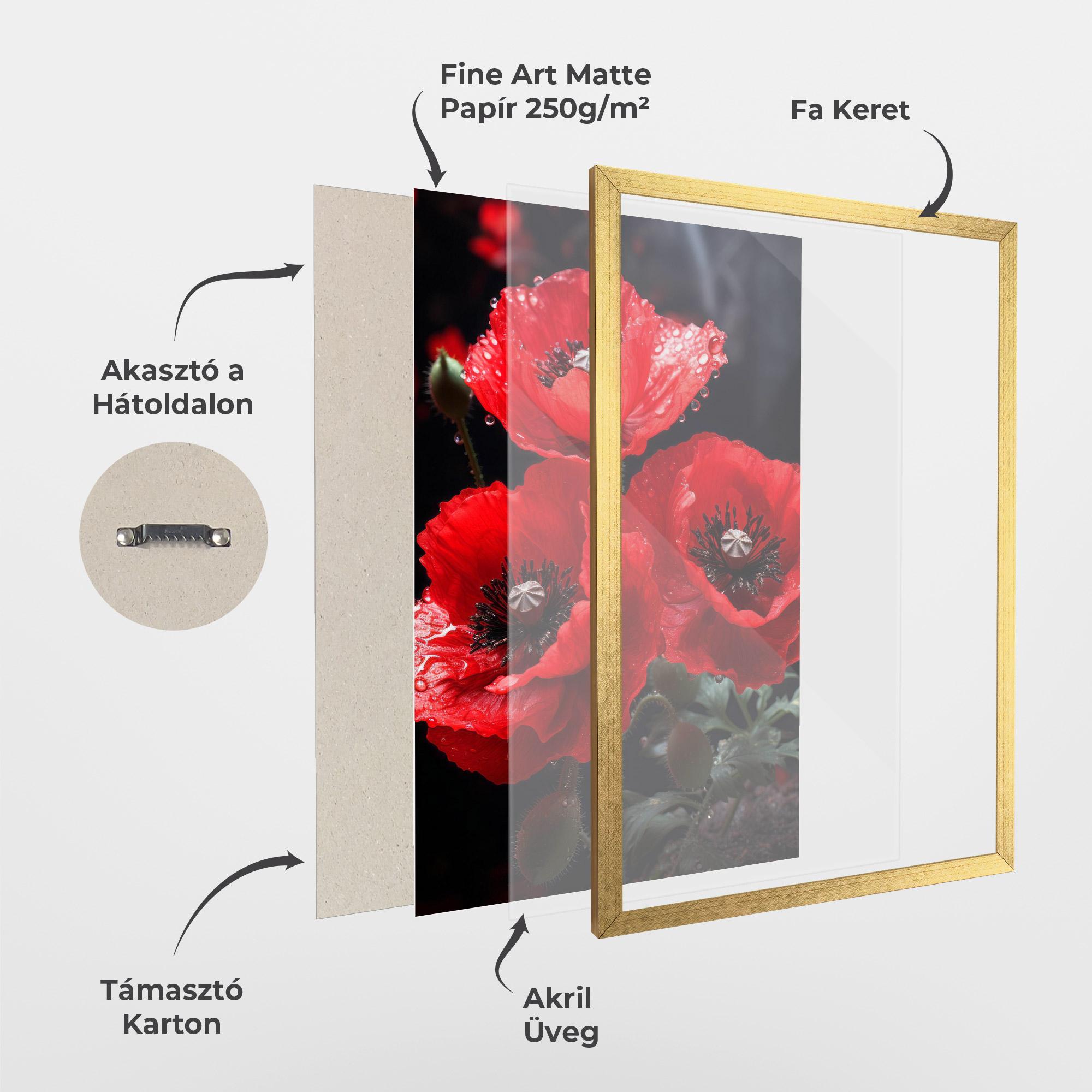 Keretezett Poszter Red Poppy mockup 1