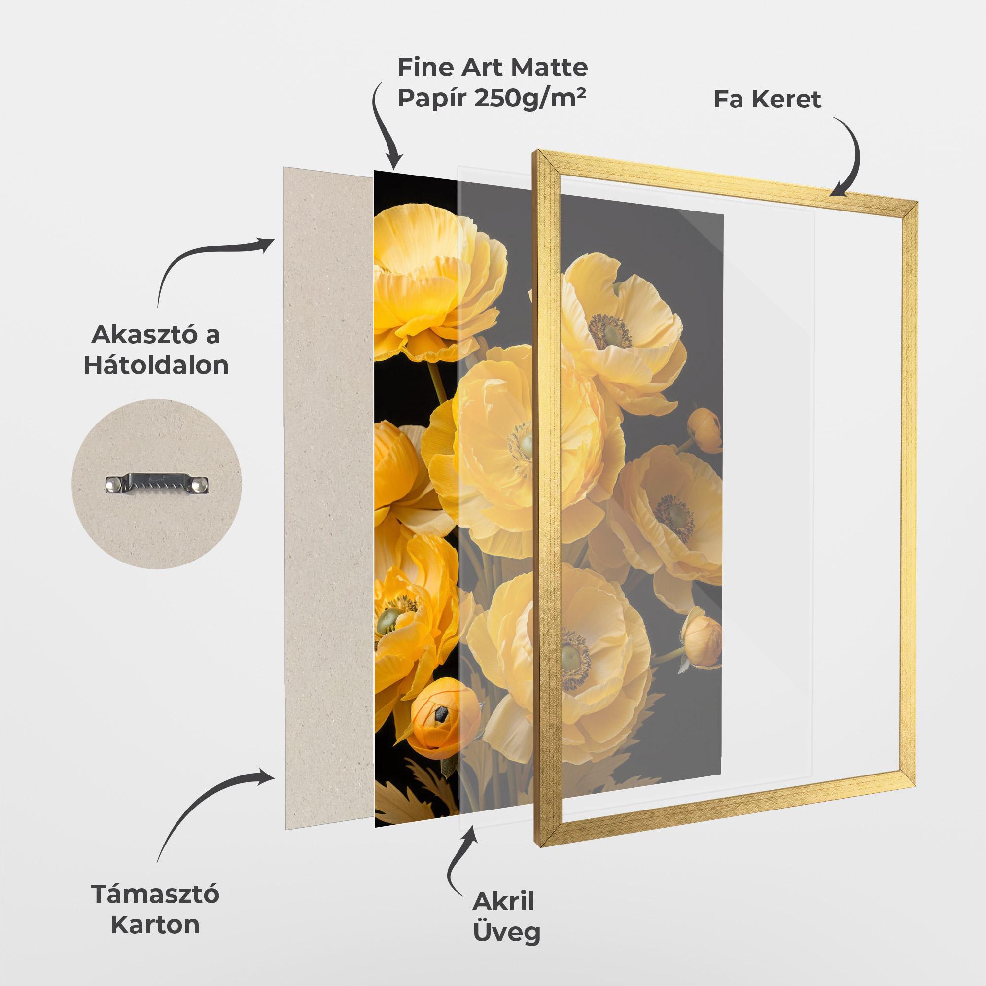 Keretezett Poszter Yellow Poppy mockup 1