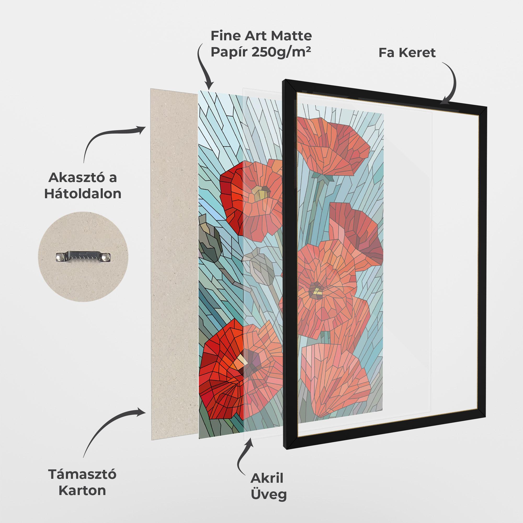 Keretezett Poszter Blue Glass Poppy mockup 1