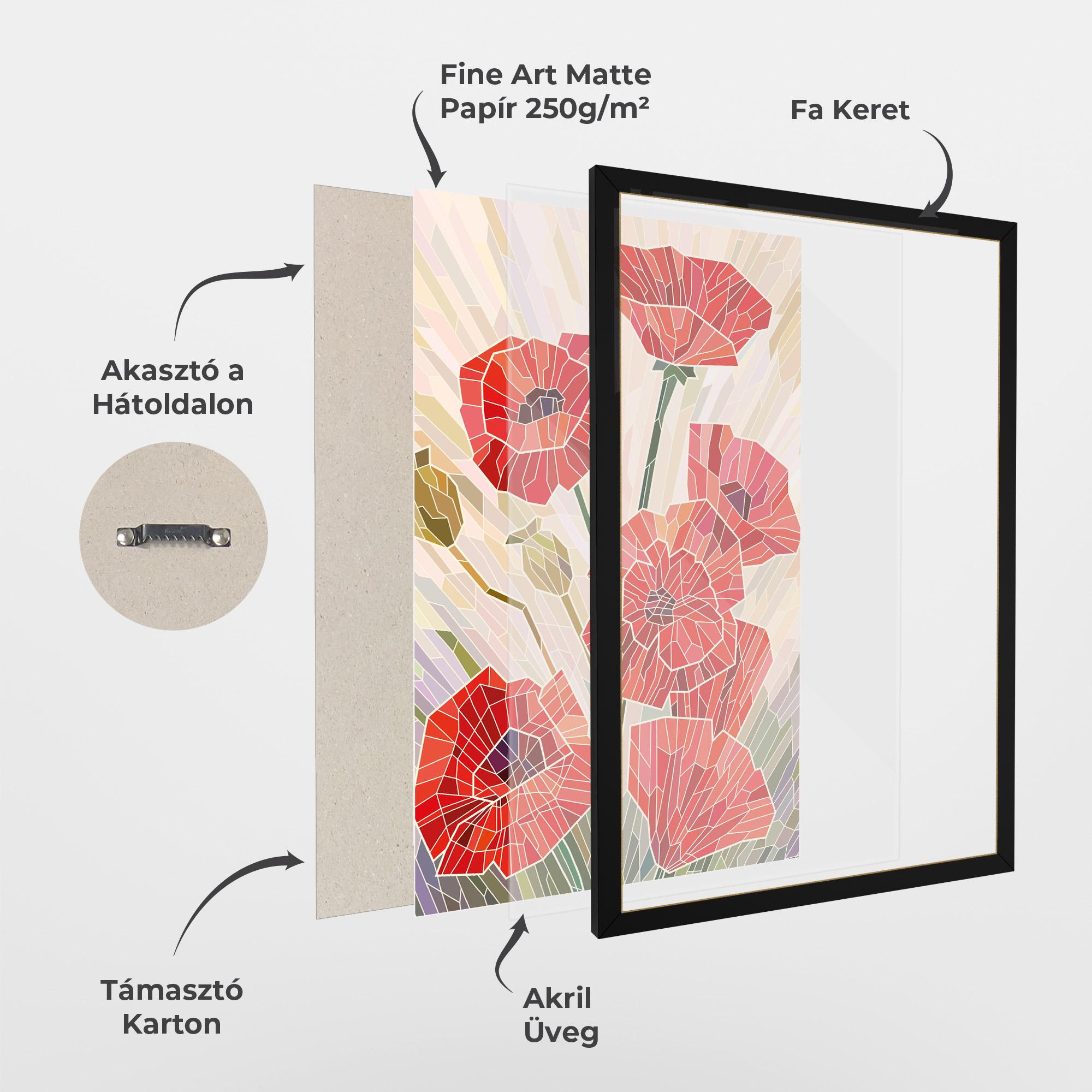 Keretezett Poszter Poppy Glass mockup 1